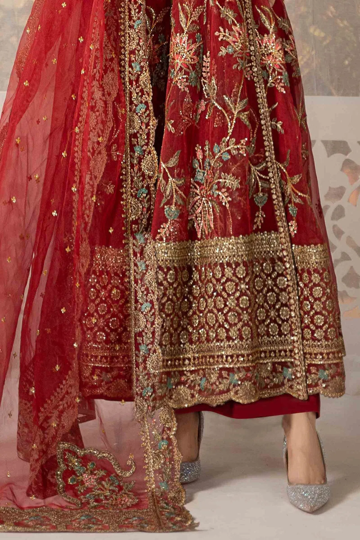 Maroon Shade Maria B Luxury Formal Pakistani Party Dress