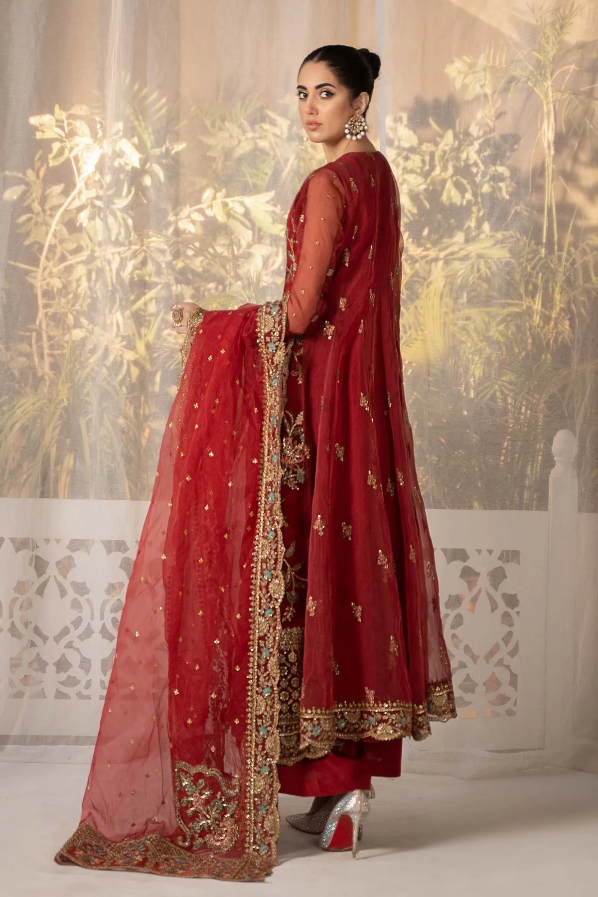 Maroon Shade Maria B Luxury Formal Pakistani Party Dress