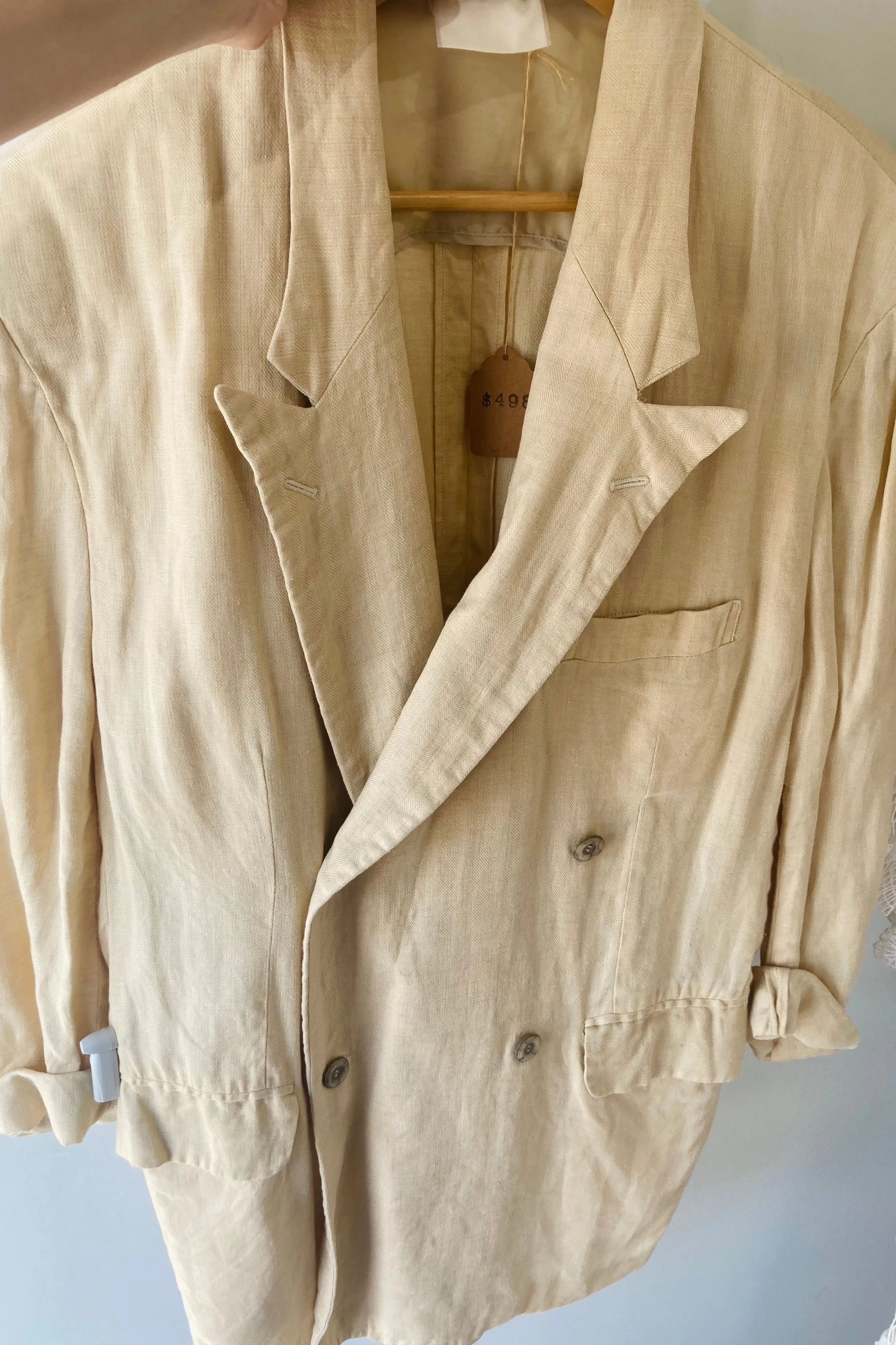 Matsuda Oversized Yellow Linen Blazer