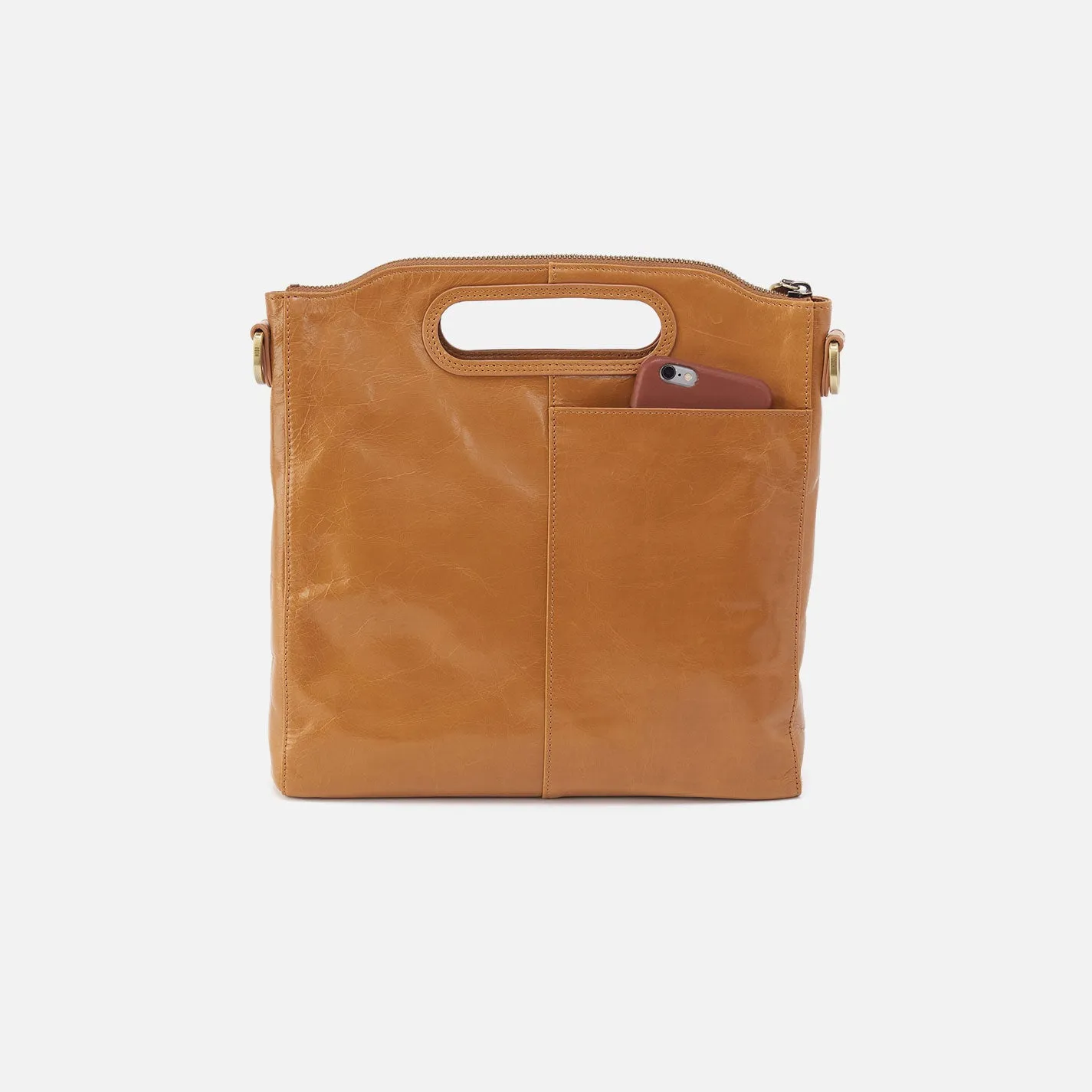 Maude Medium Crossbody In Polished Leather - Natural