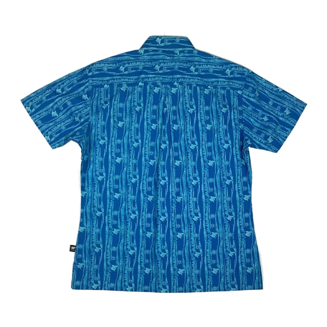 Maui and Sons Polo Button Down Short Sleeves - Blue BLU