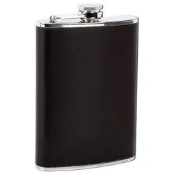 Maxam 8 Ounce Stainless Steel Flask with Black Wrap KTFLASKBW