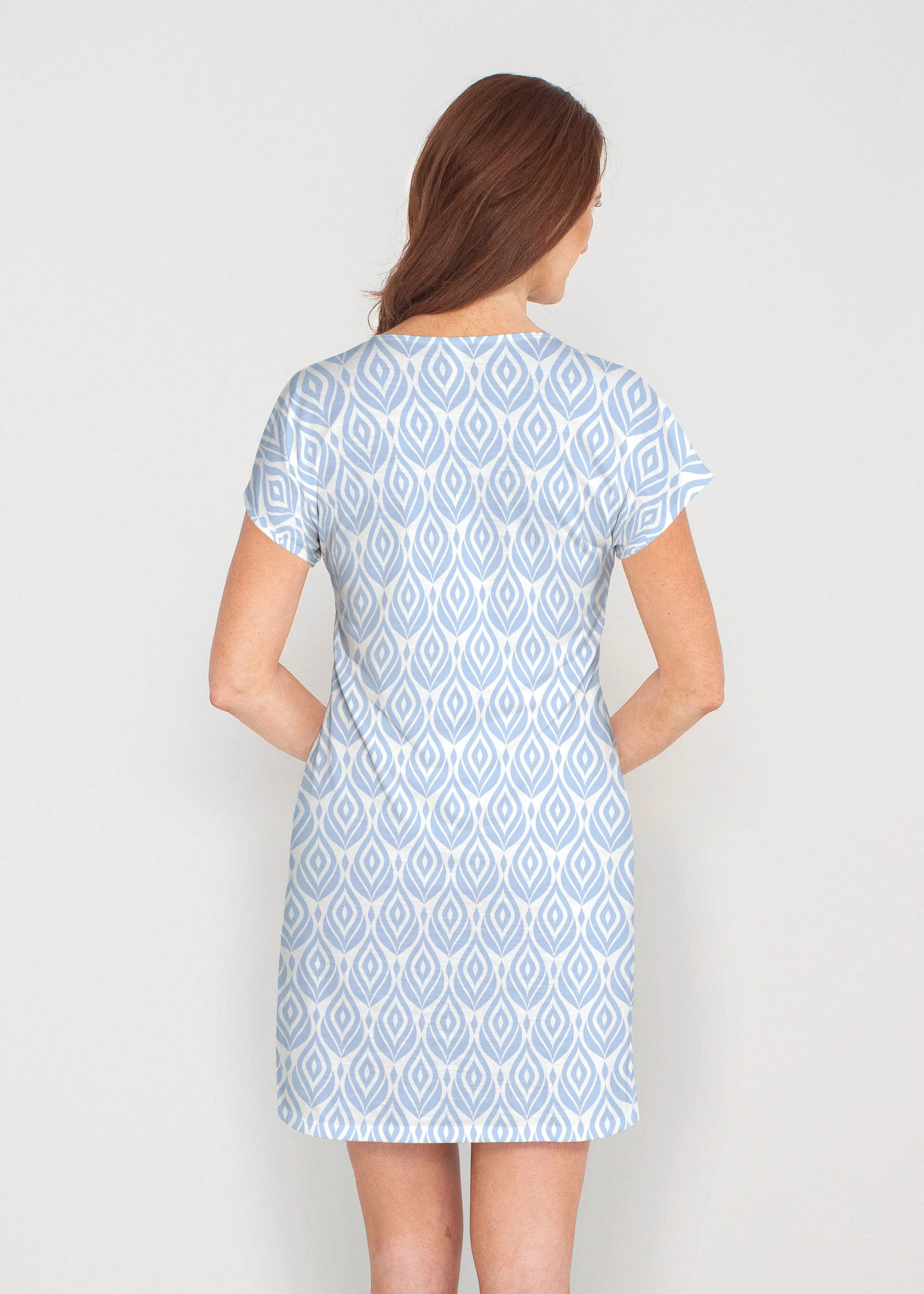 May Flowers (8027) ~ French Terry Short Sleeve Crew Dress