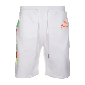 MDB Couture Men's Summer Chenille Logo Short - White