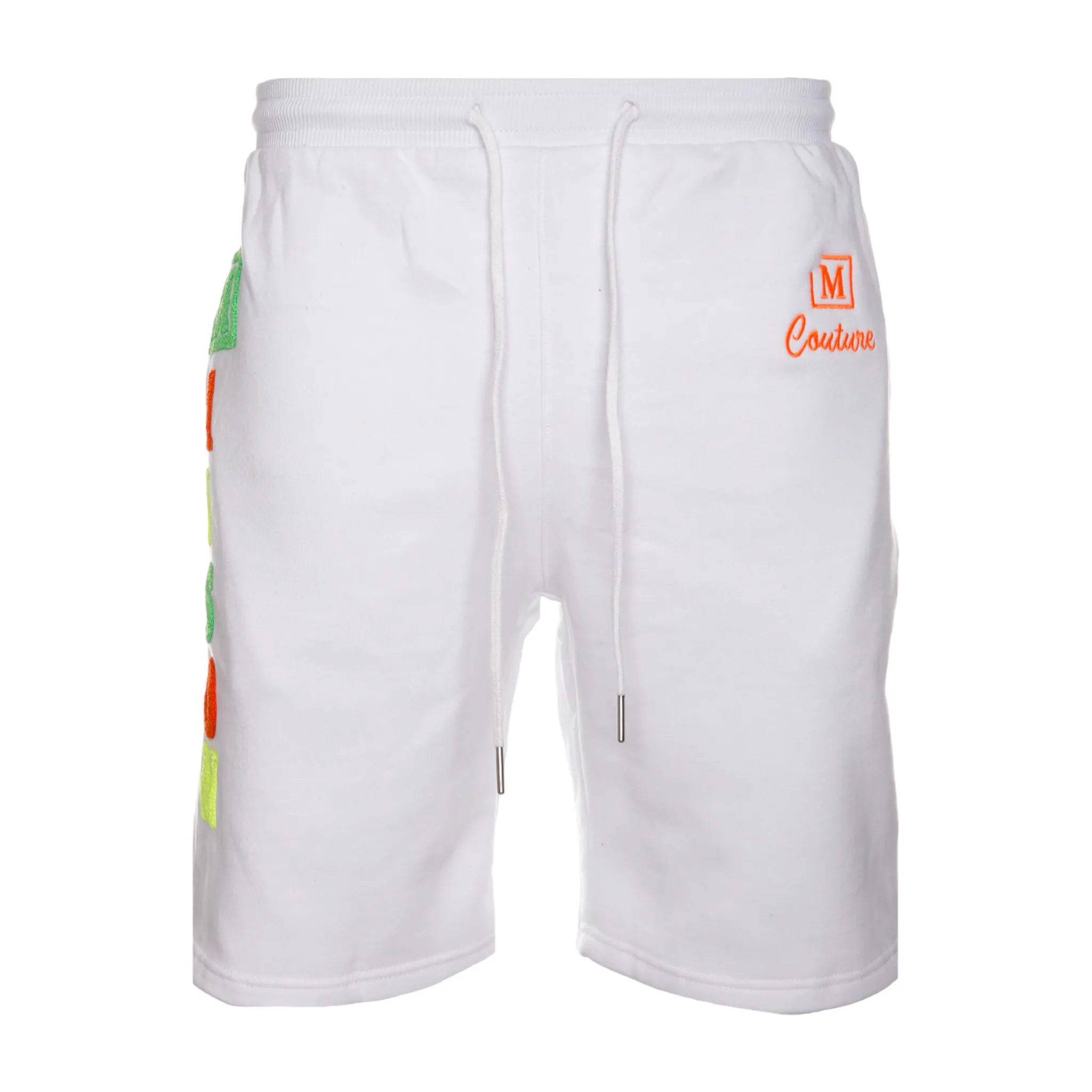 MDB Couture Men's Summer Chenille Logo Short - White