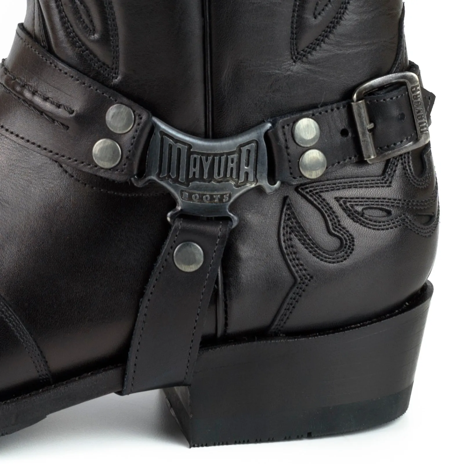 Men's Biker Motard Boots 2471 Handmade Black Leather
