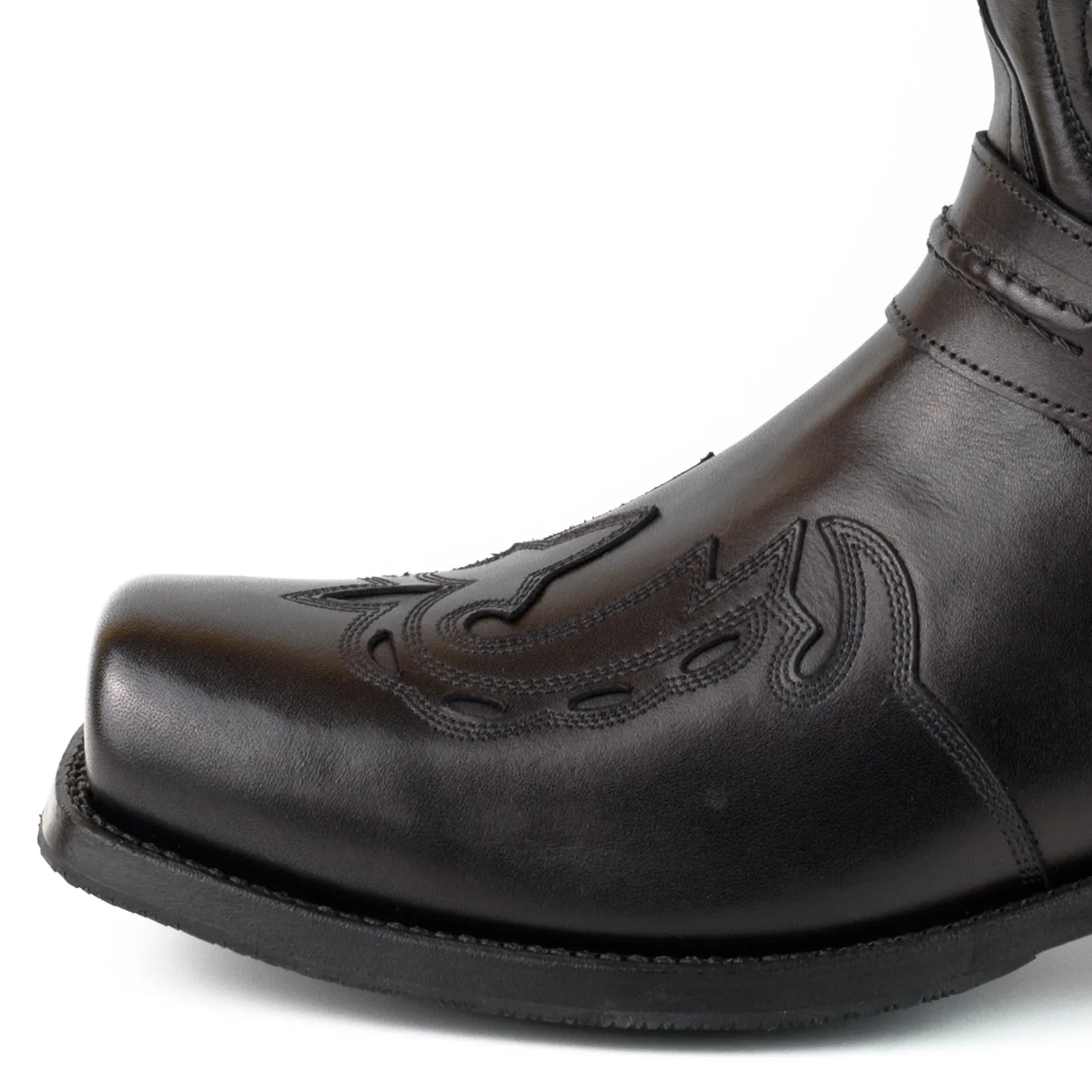 Men's Biker Motard Boots 2471 Handmade Black Leather