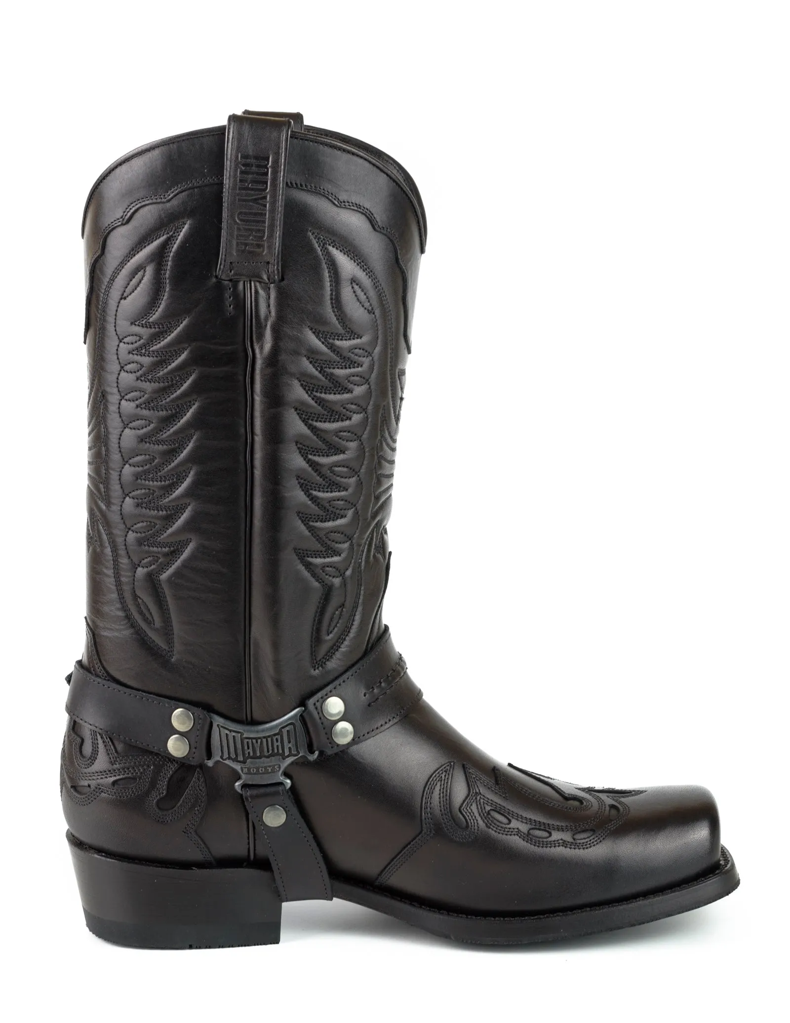 Men's Biker Motard Boots 2471 Handmade Black Leather