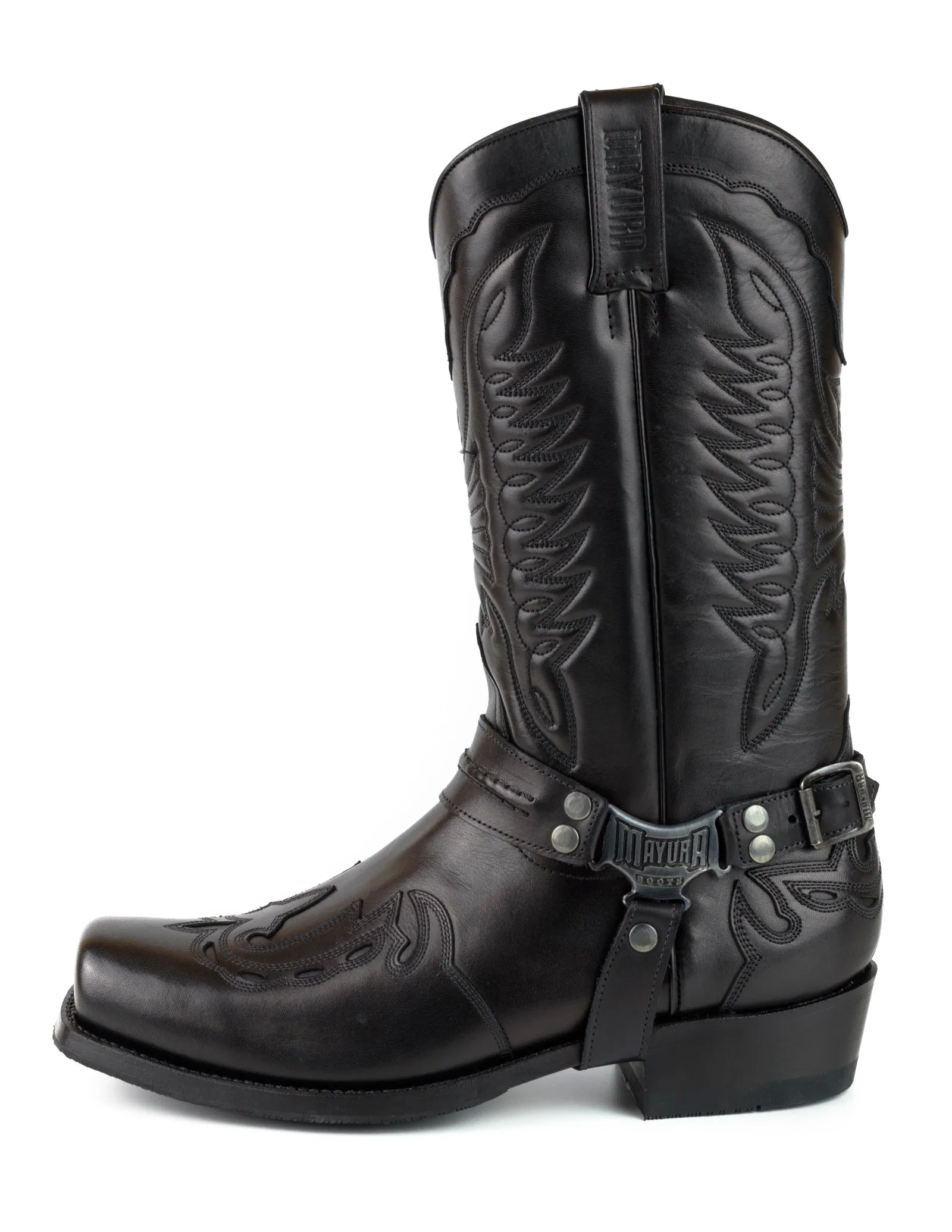 Men's Biker Motard Boots 2471 Handmade Black Leather