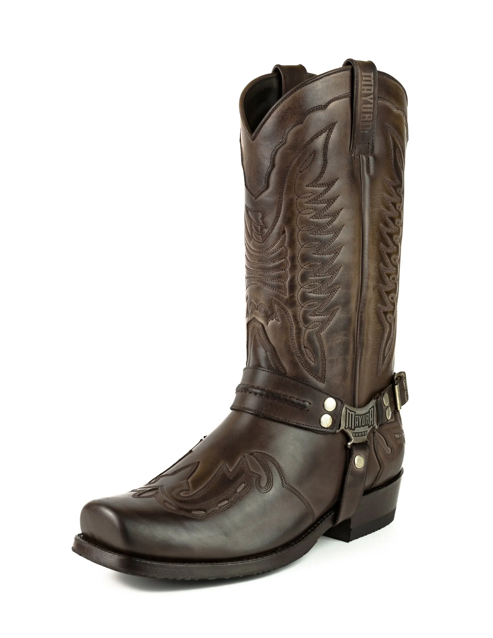 Men's Biker Motard Boots 2471 Handmade Brown Leather