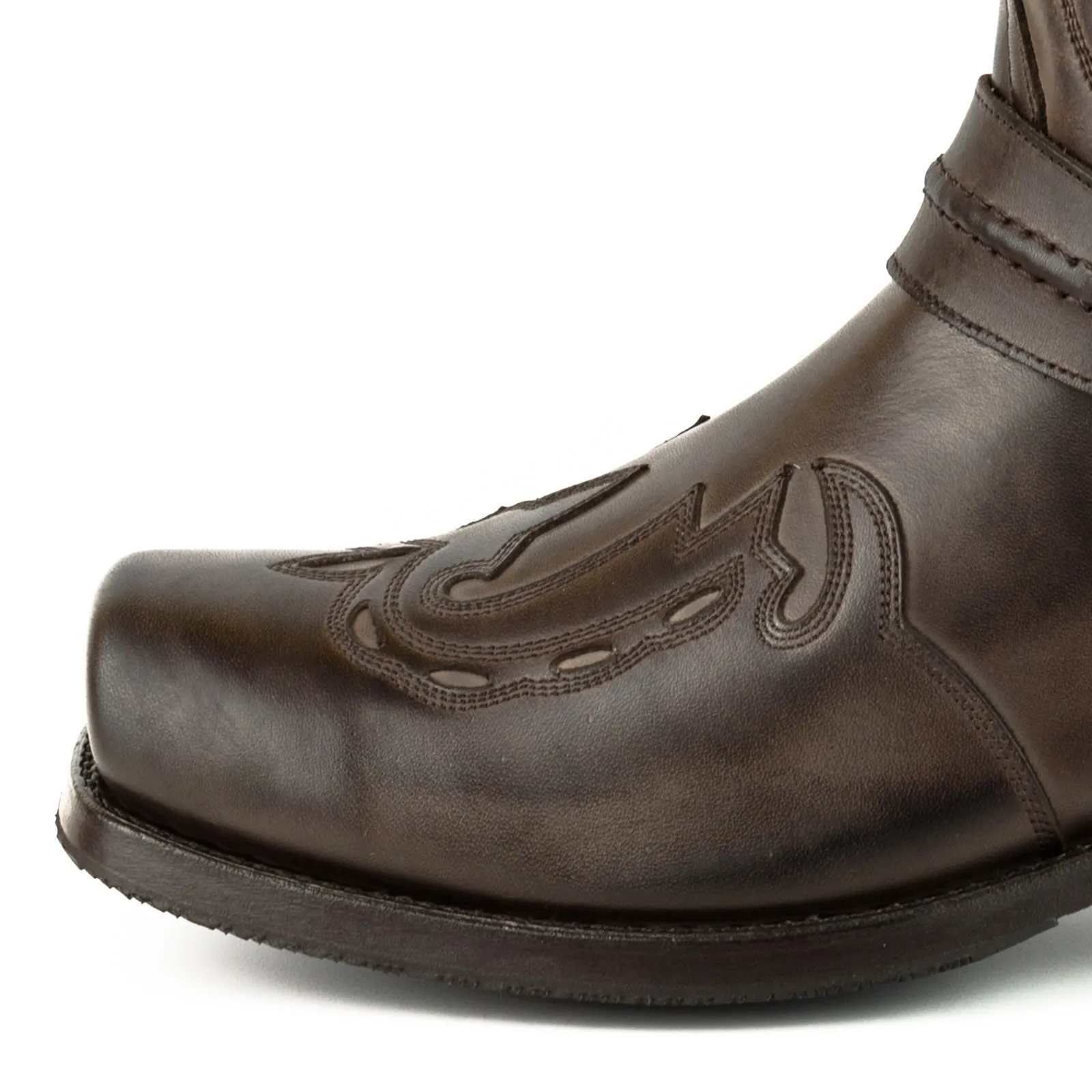 Men's Biker Motard Boots 2471 Handmade Brown Leather