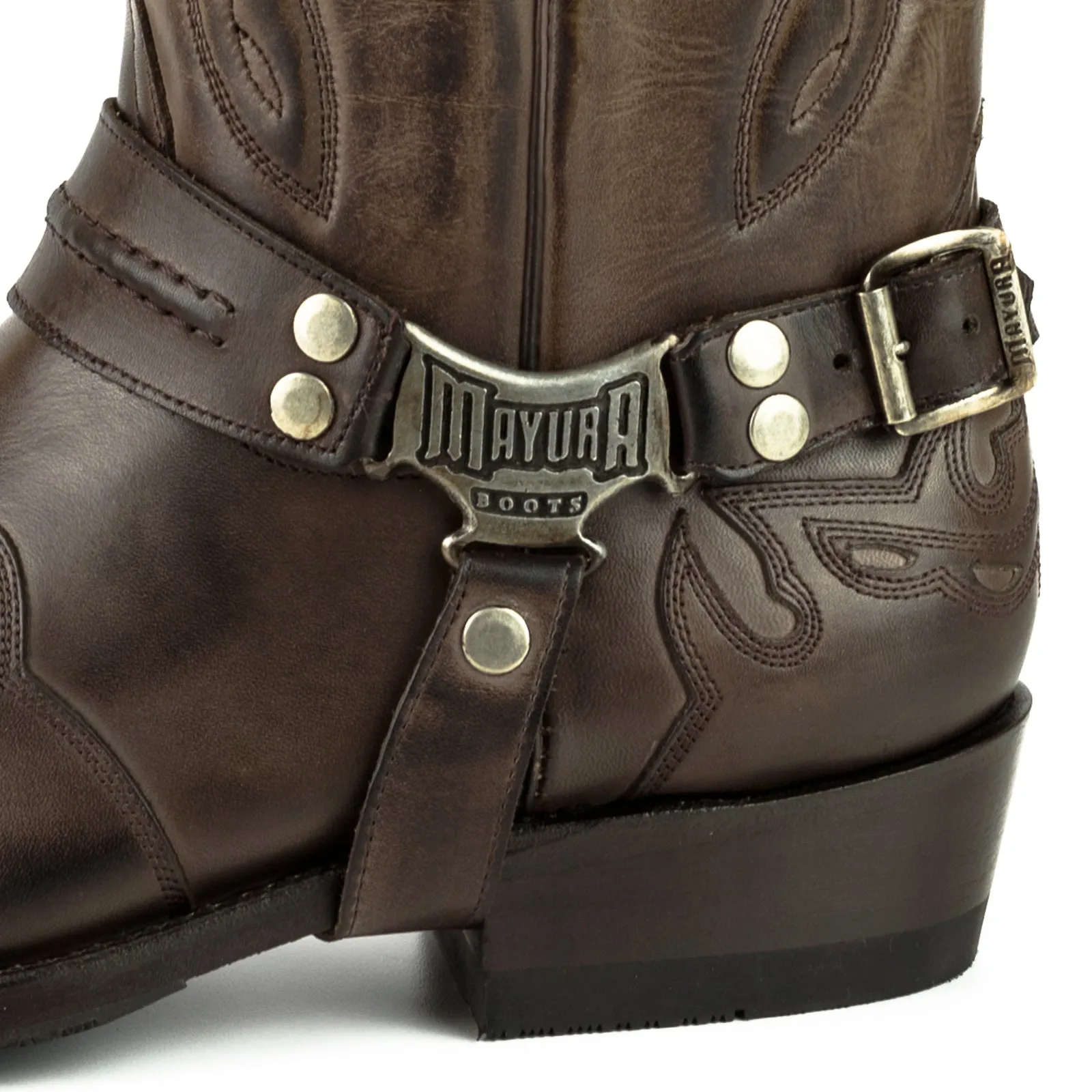 Men's Biker Motard Boots 2471 Handmade Brown Leather