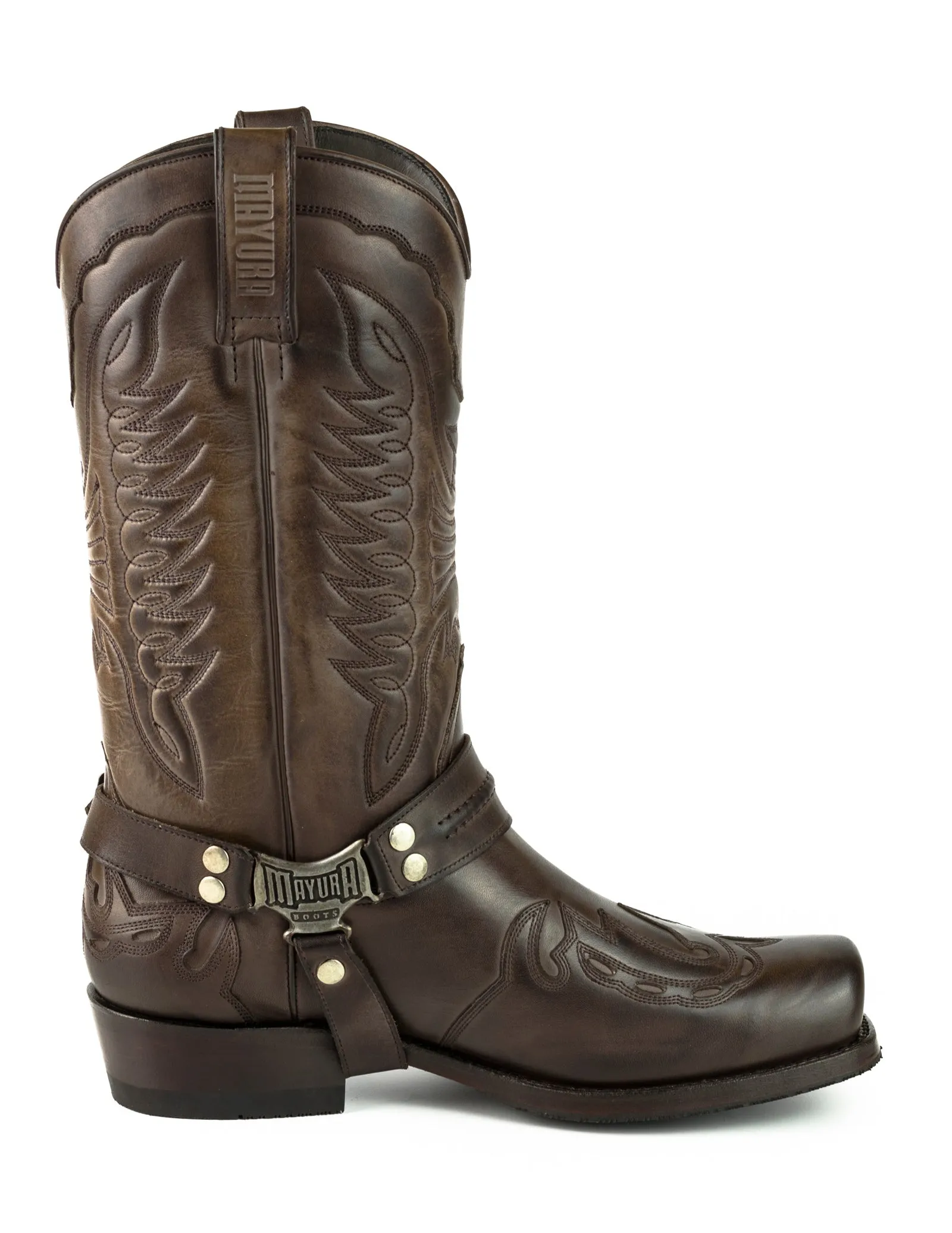 Men's Biker Motard Boots 2471 Handmade Brown Leather