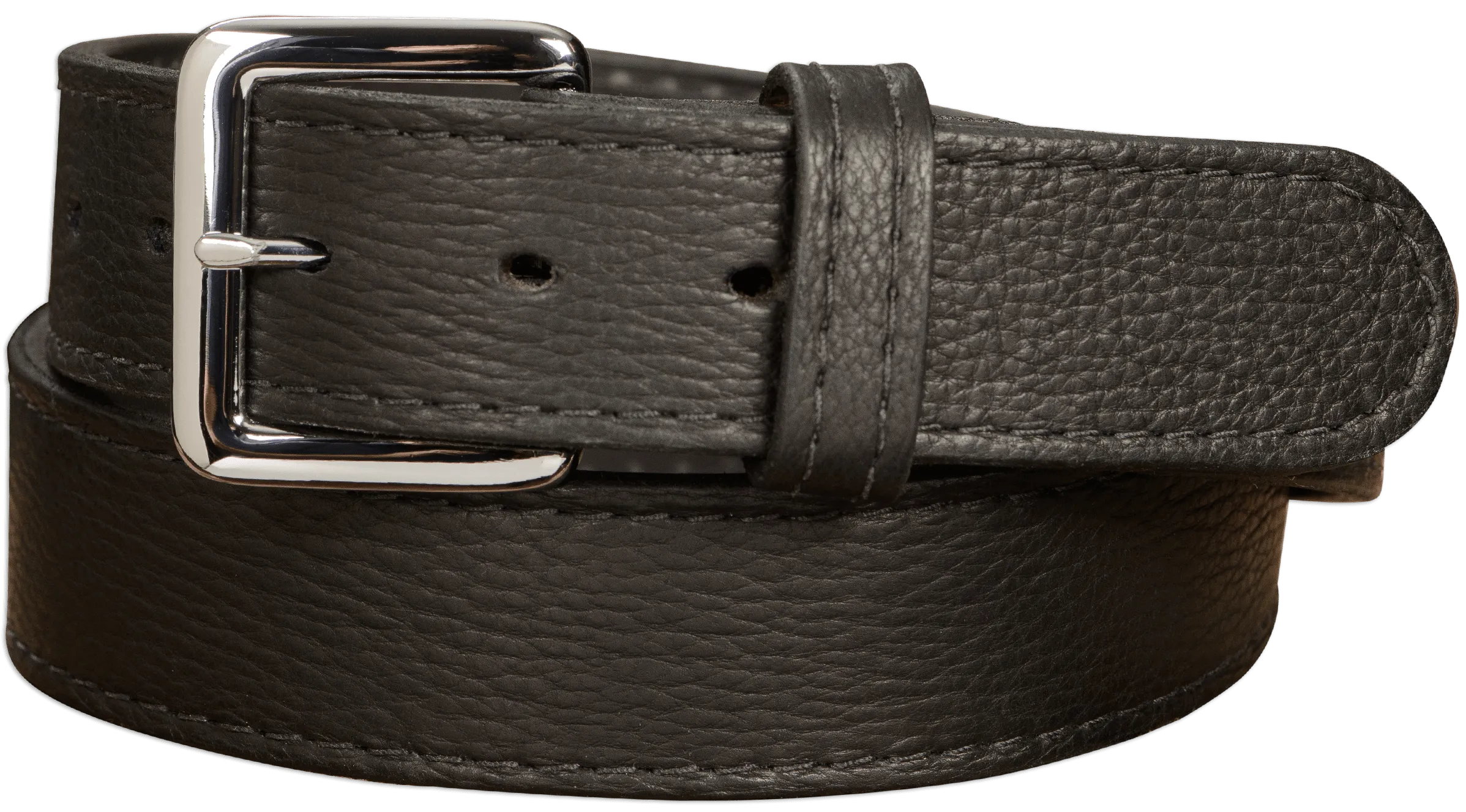 Men's Black American Bison Leather Belt