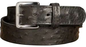 Men's Black South African Ostrich Skin Leather Belt
