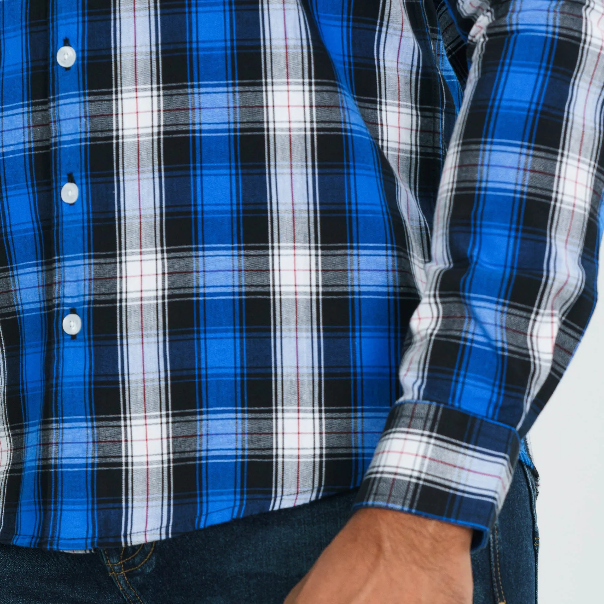 Mens Blue Check Shirt