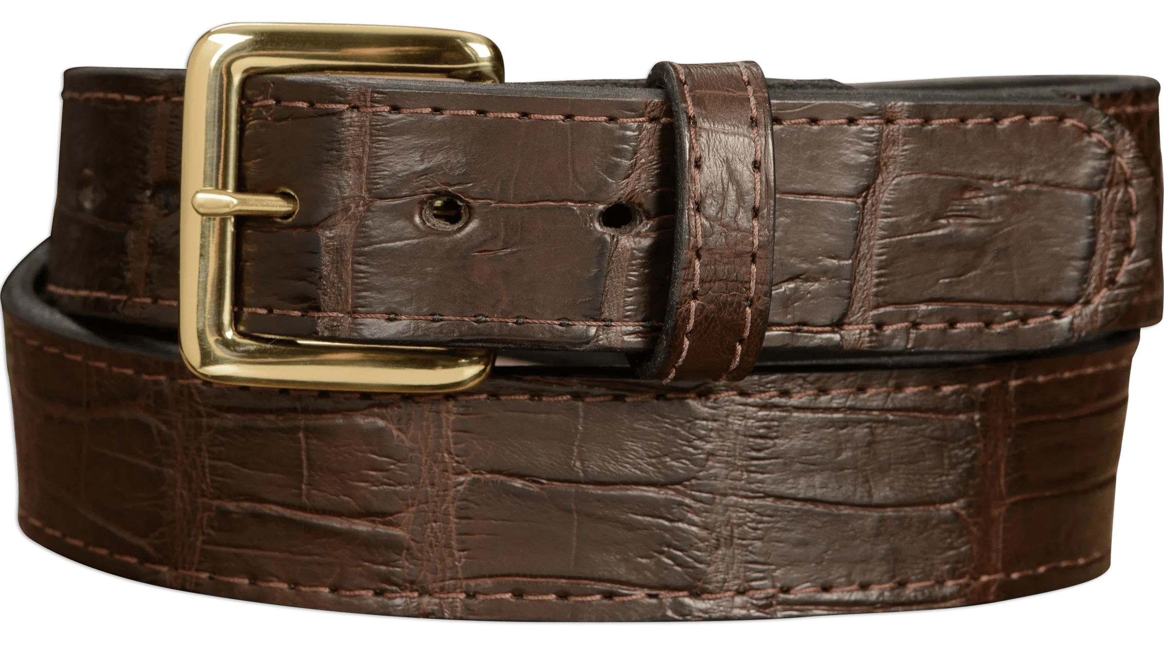 Men's Brown American Alligator Leather Belt