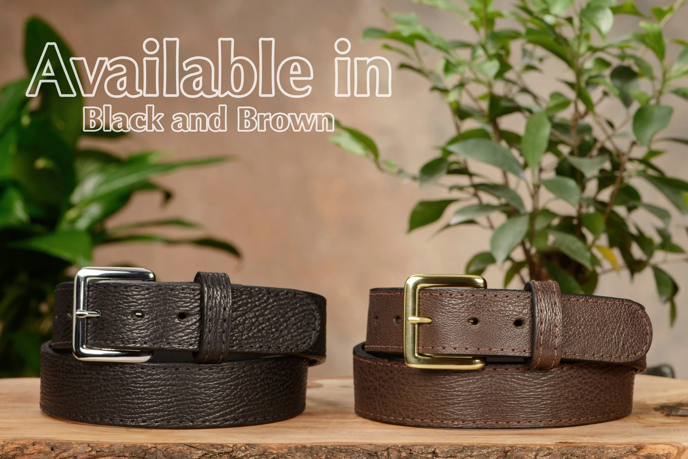 Men's Brown Shark Leather Belt