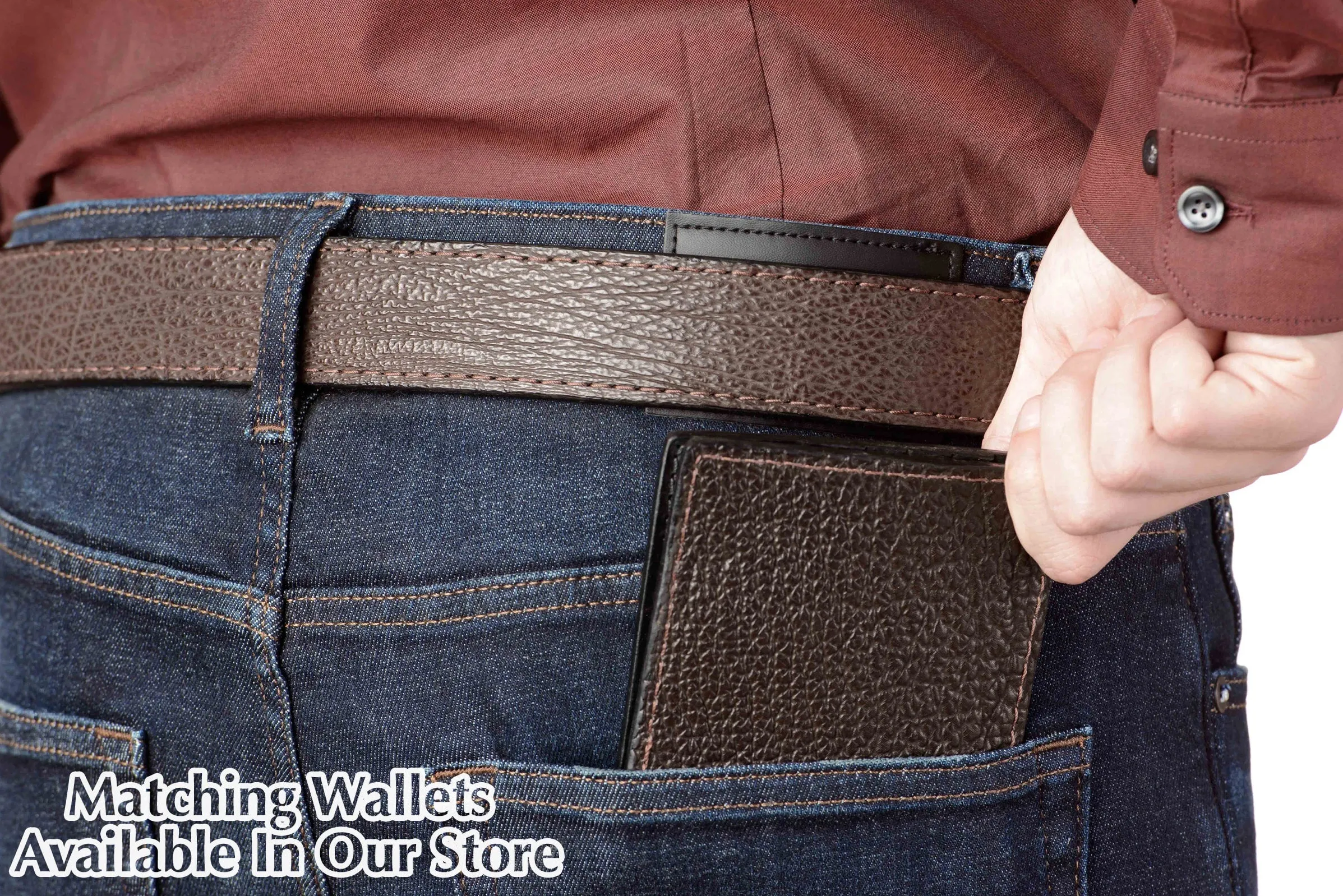 Men's Brown Shark Leather Belt