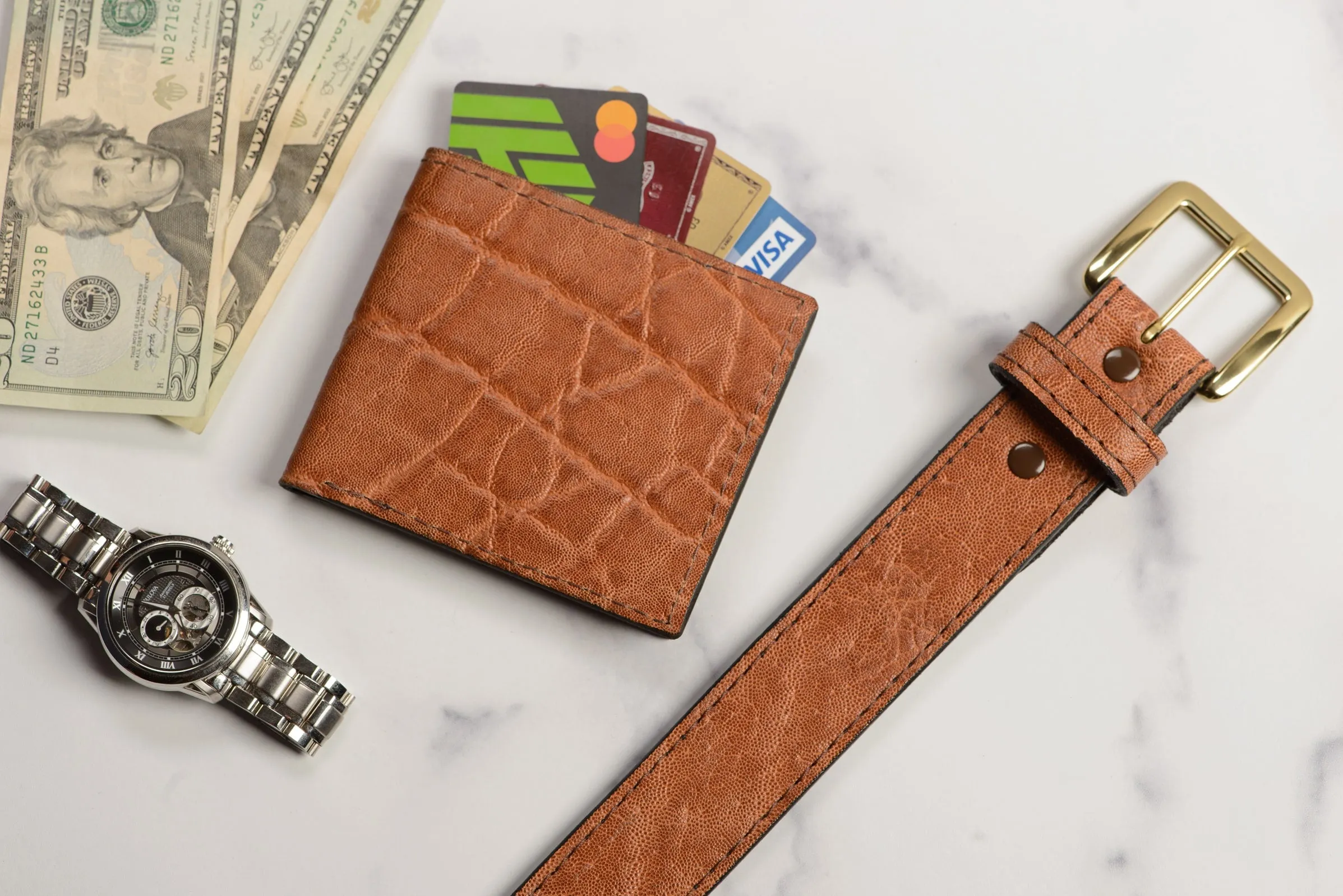 Men's Caramel Brown Elephant Leather Belt