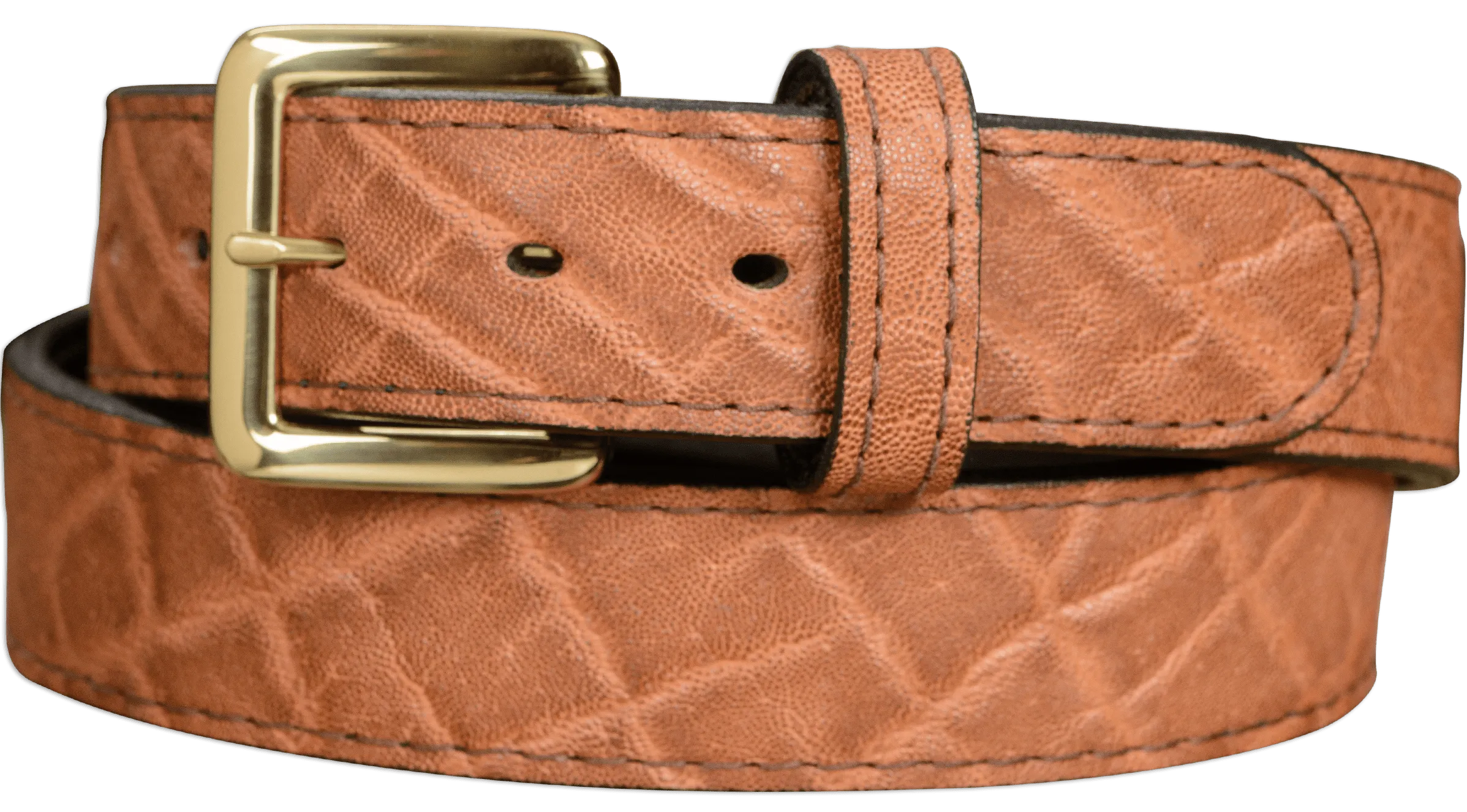 Men's Caramel Brown Elephant Leather Belt