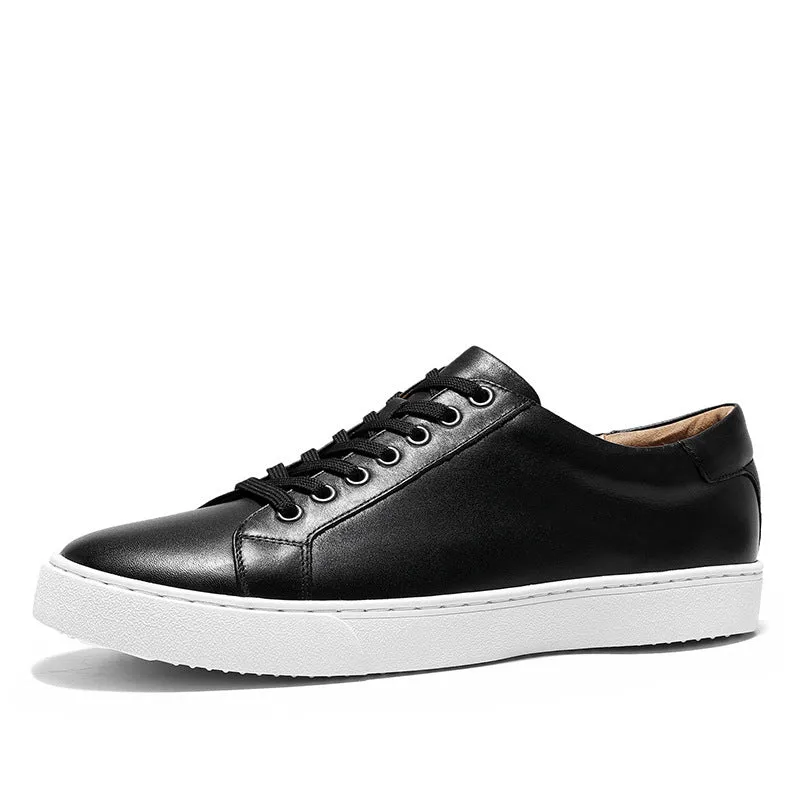 Men's Casual Leather Toe Top Layer Cowhide Soft Sole