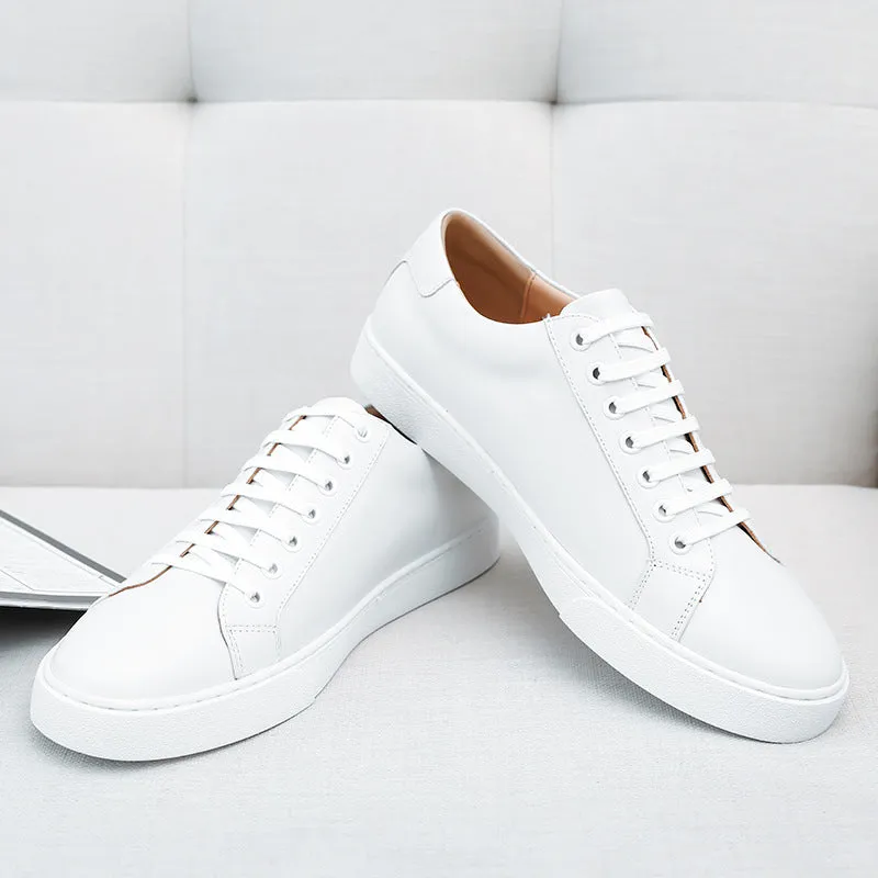 Men's Casual Leather Toe Top Layer Cowhide Soft Sole