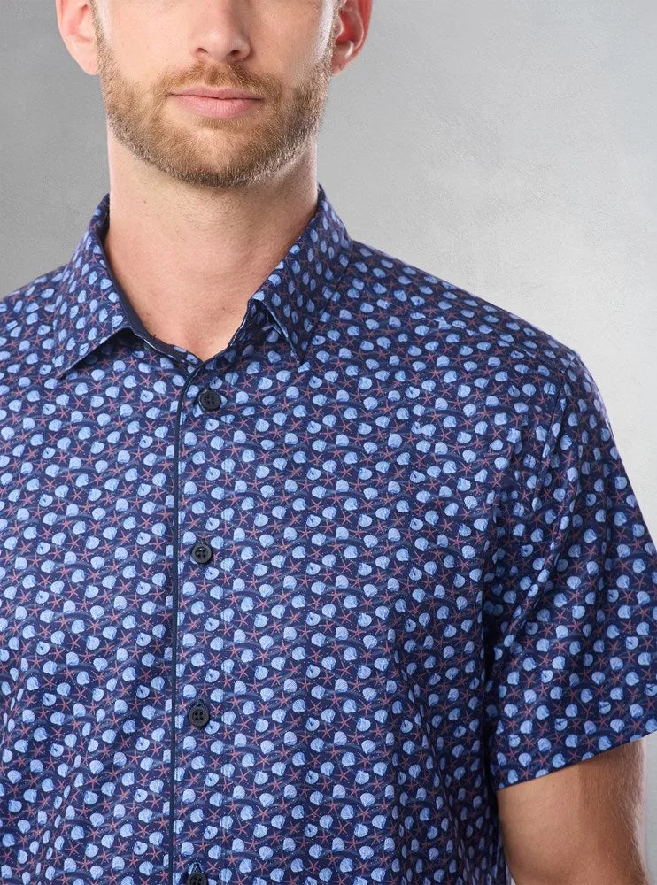 Men's casual short sleeve stretch shirt