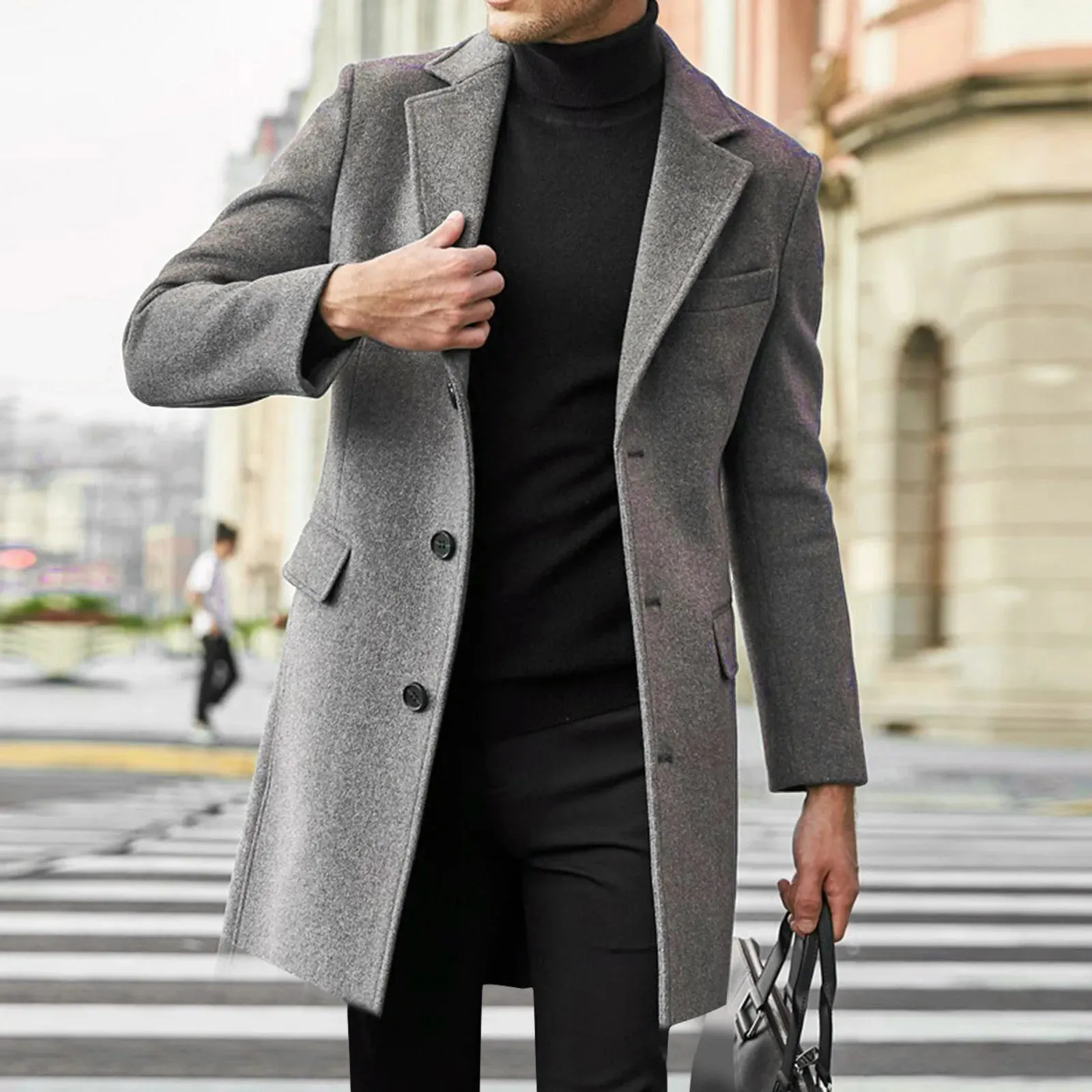 Men's Classic Vintage Long Trench Jacket