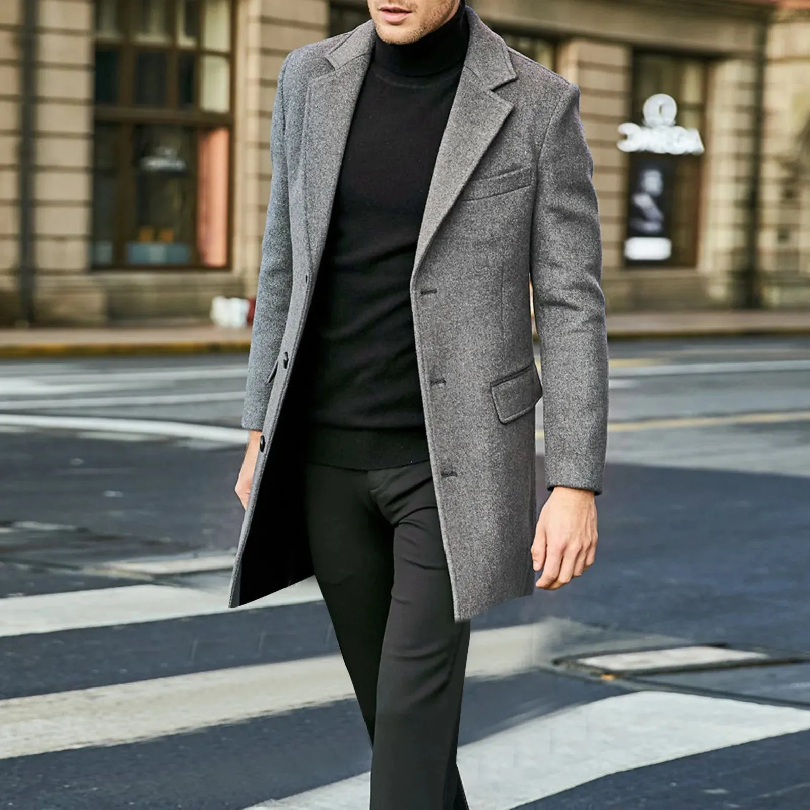 Men's Classic Vintage Long Trench Jacket