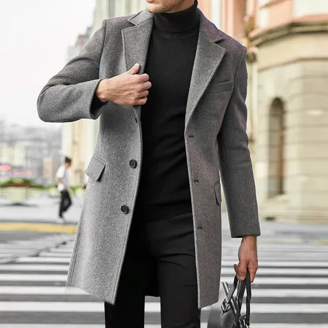 Men's Classic Vintage Long Trench Jacket