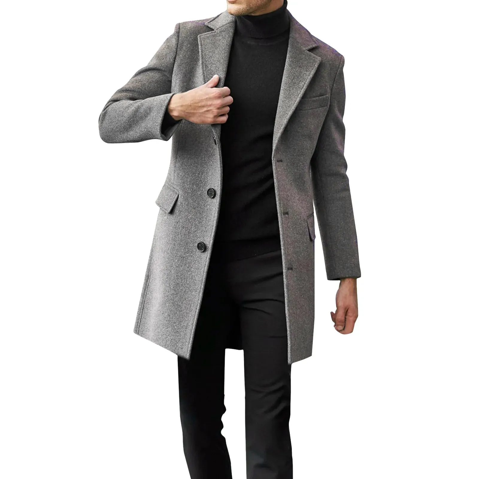 Men's Classic Vintage Long Trench Jacket
