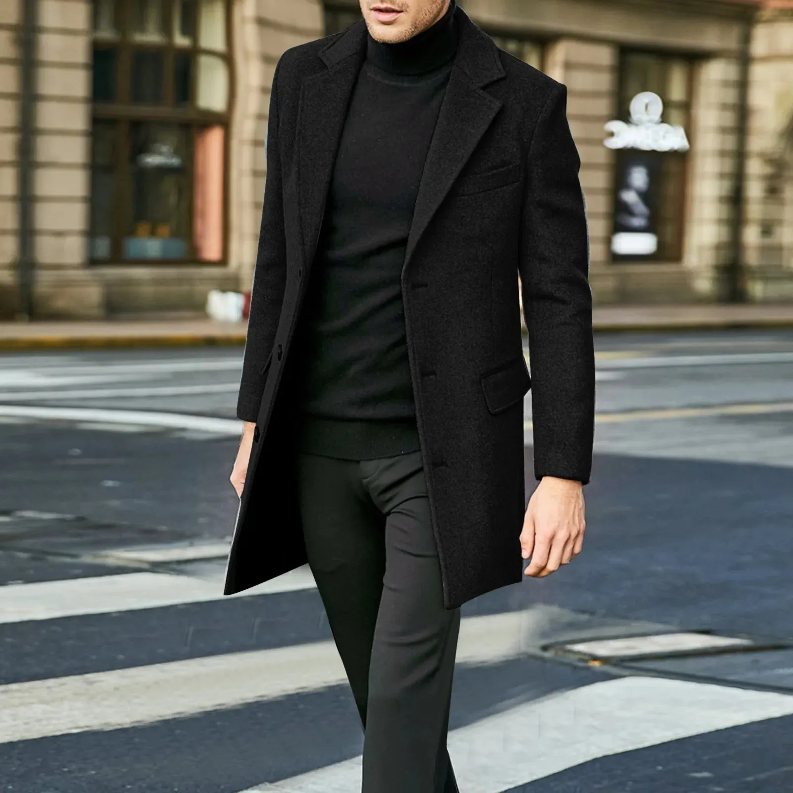 Men's Classic Vintage Long Trench Jacket