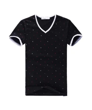 Men's Color Point Top V-Neck T-Shirt