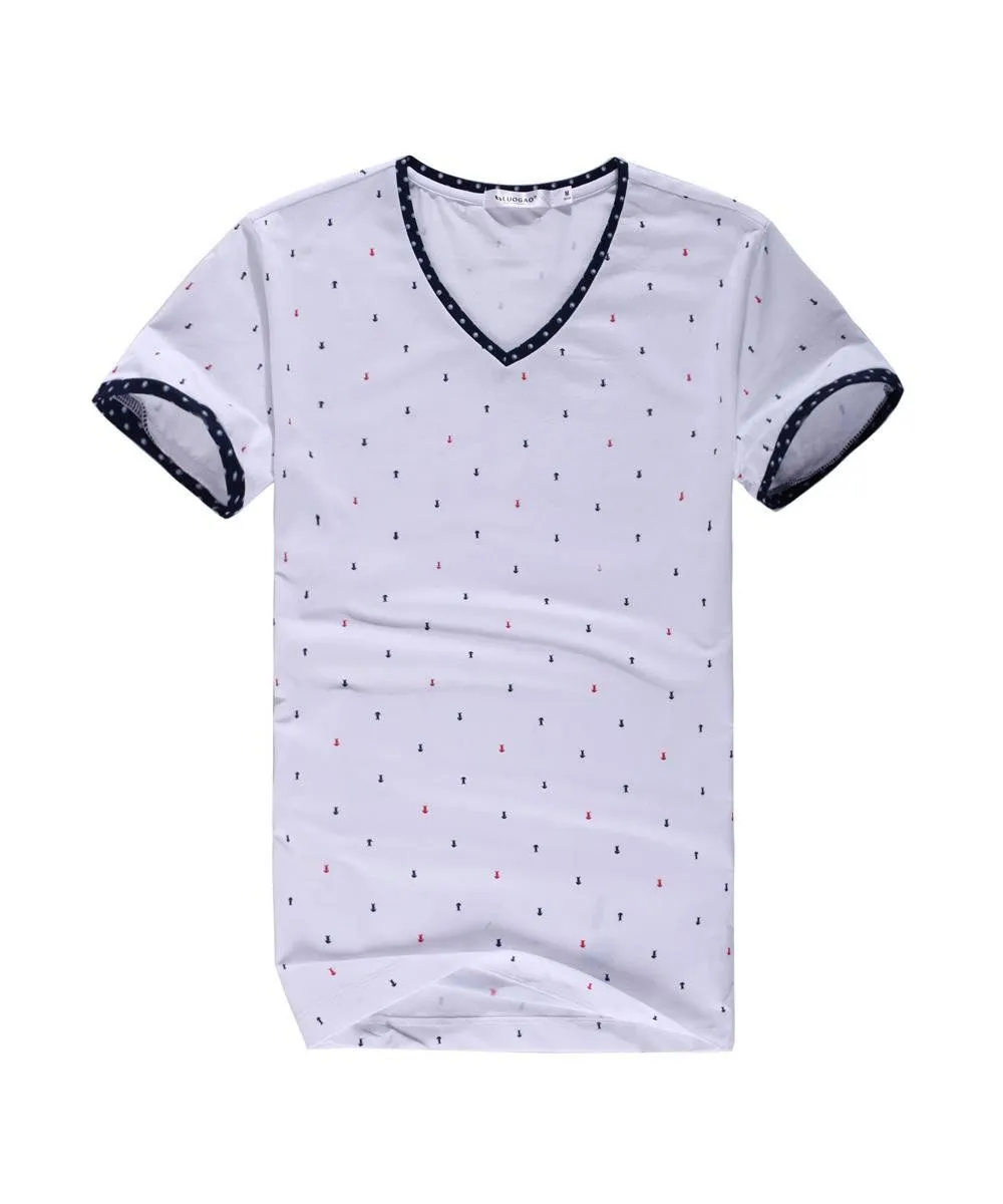 Men's Color Point Top V-Neck T-Shirt