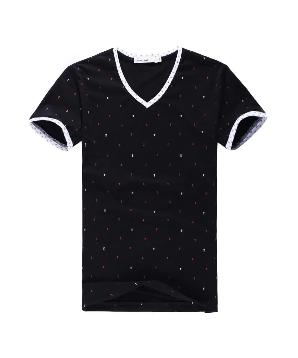 Men's Color Point Top V-Neck T-Shirt