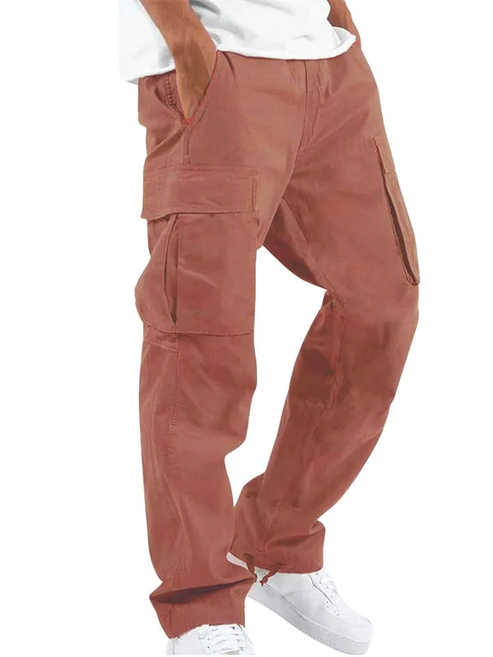 Men's Cool Drawstring Cotton Cargo Pants for Summer