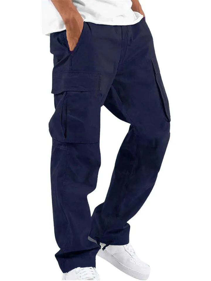 Men's Cool Drawstring Cotton Cargo Pants for Summer
