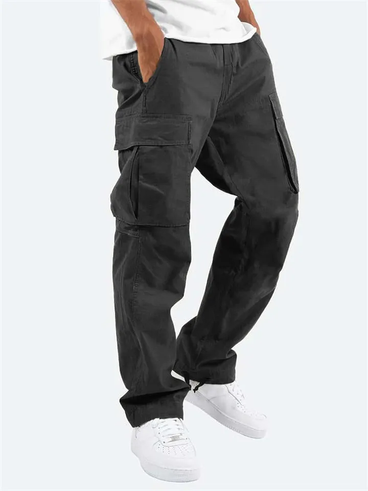 Men's Cool Drawstring Cotton Cargo Pants for Summer