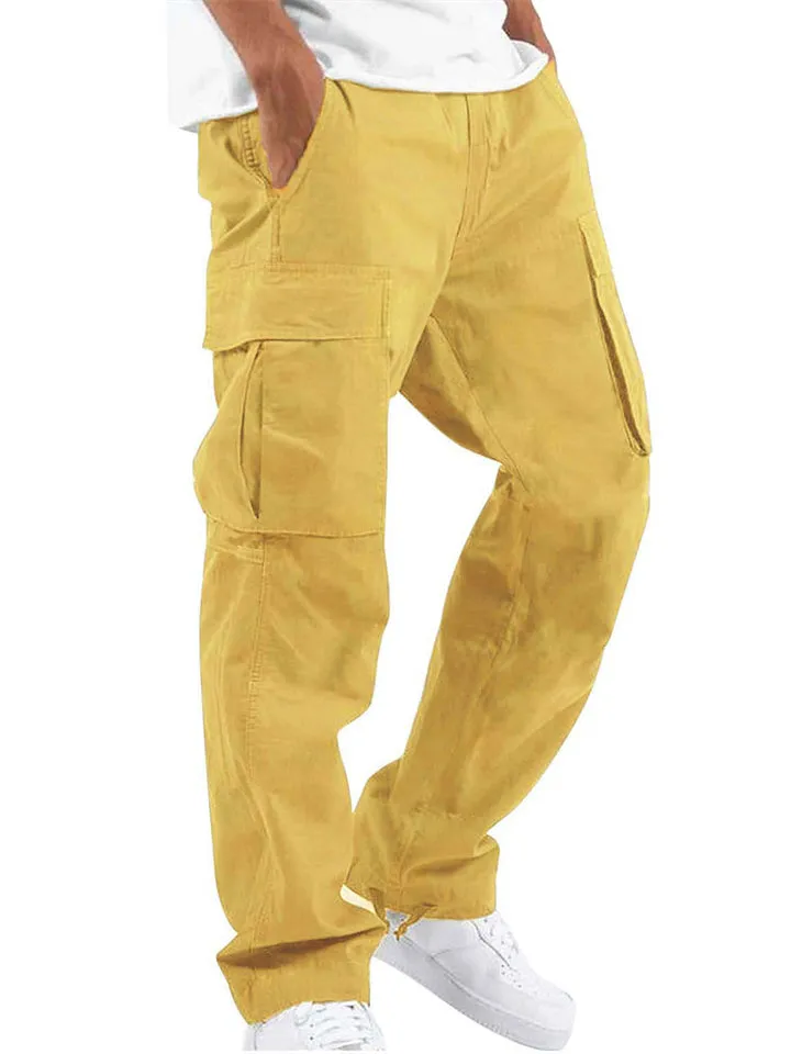 Men's Cool Drawstring Cotton Cargo Pants for Summer