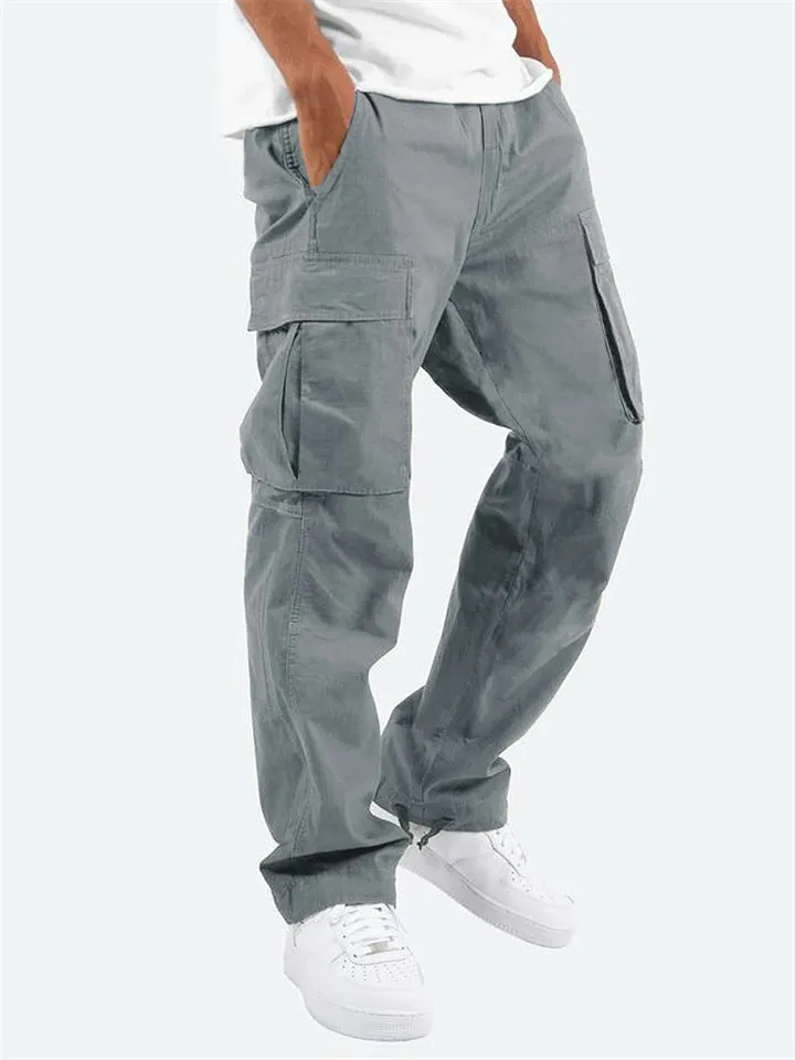 Men's Cool Drawstring Cotton Cargo Pants for Summer