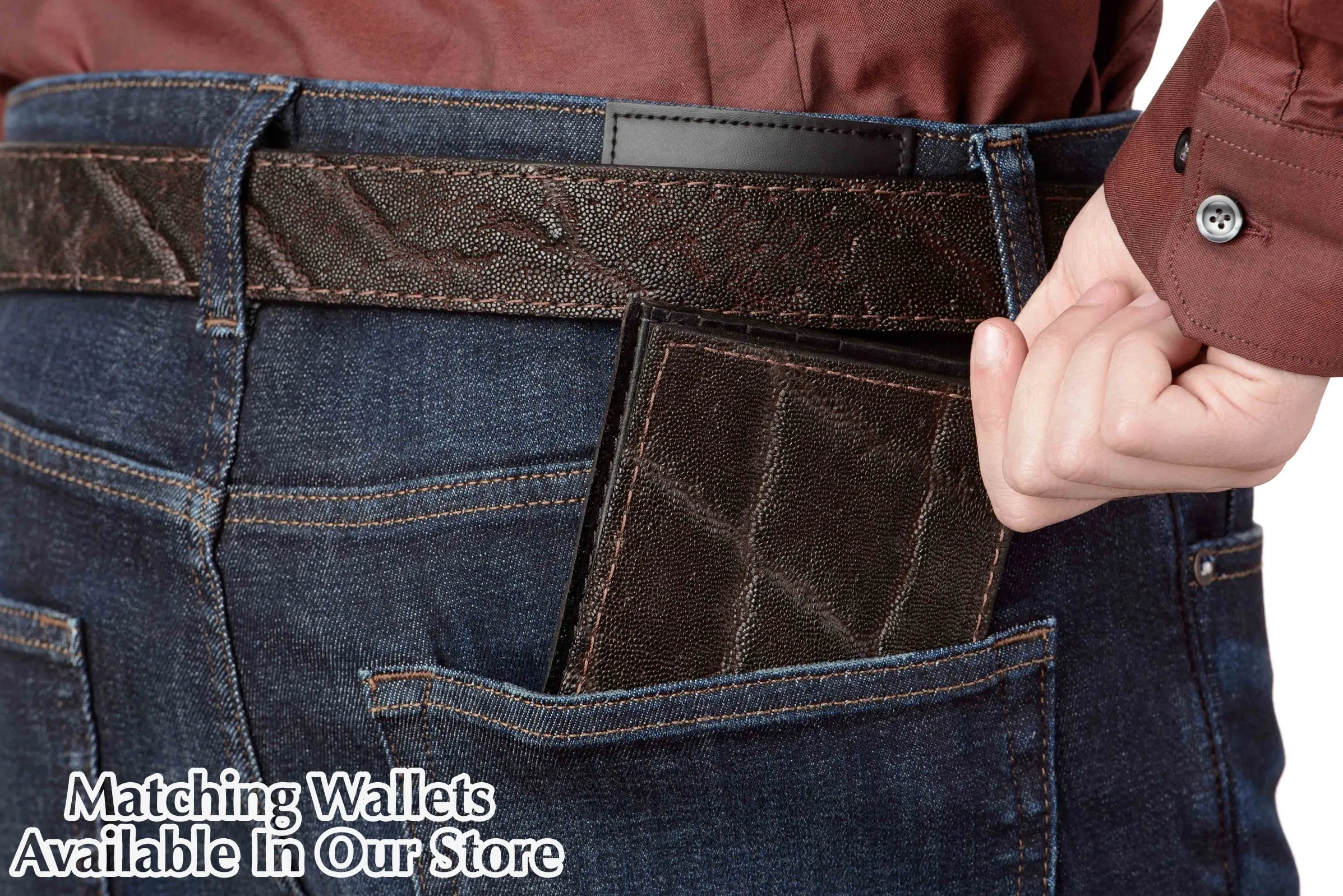 Men's Dark Brown Elephant Leather Belt