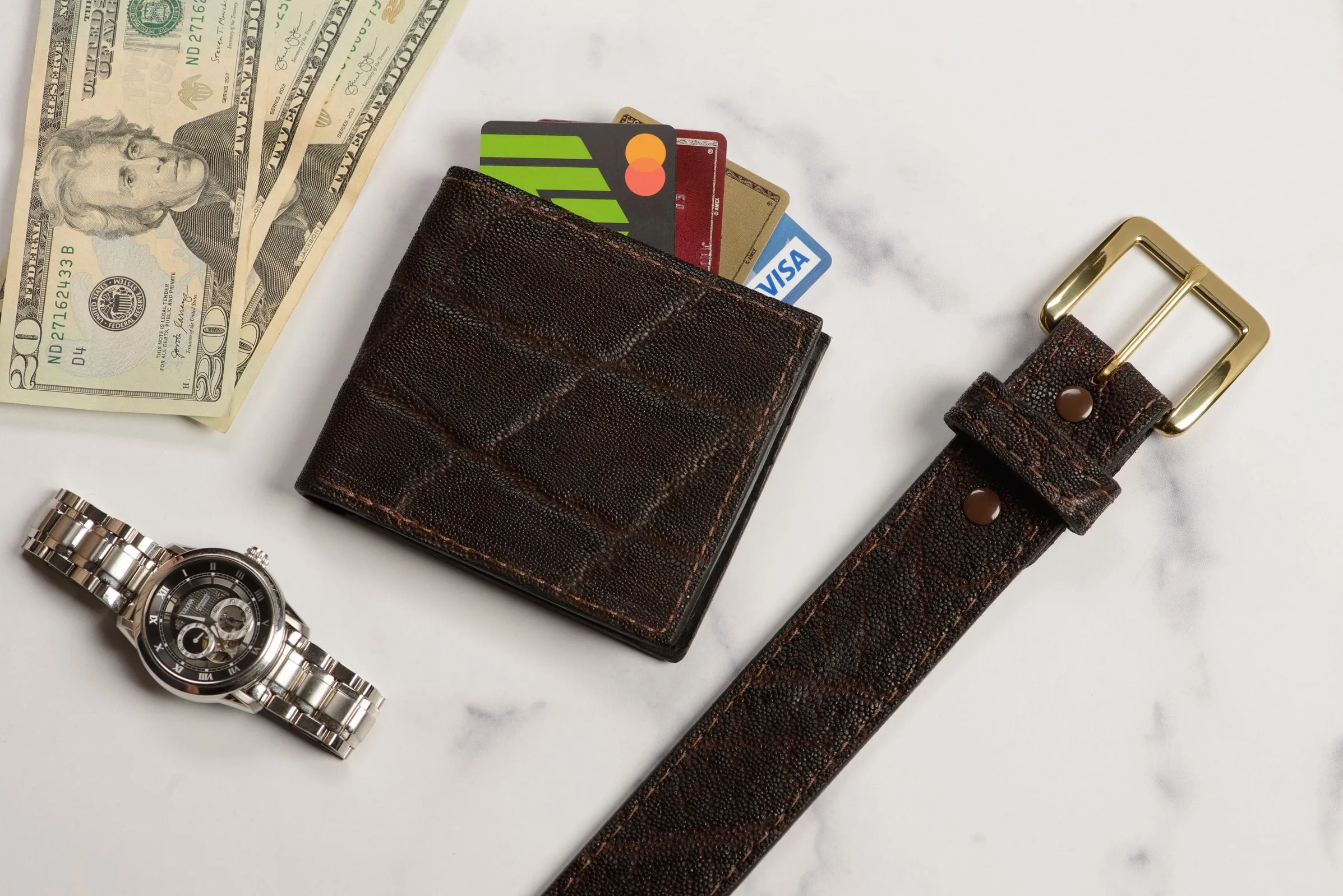 Men's Dark Brown Elephant Leather Belt