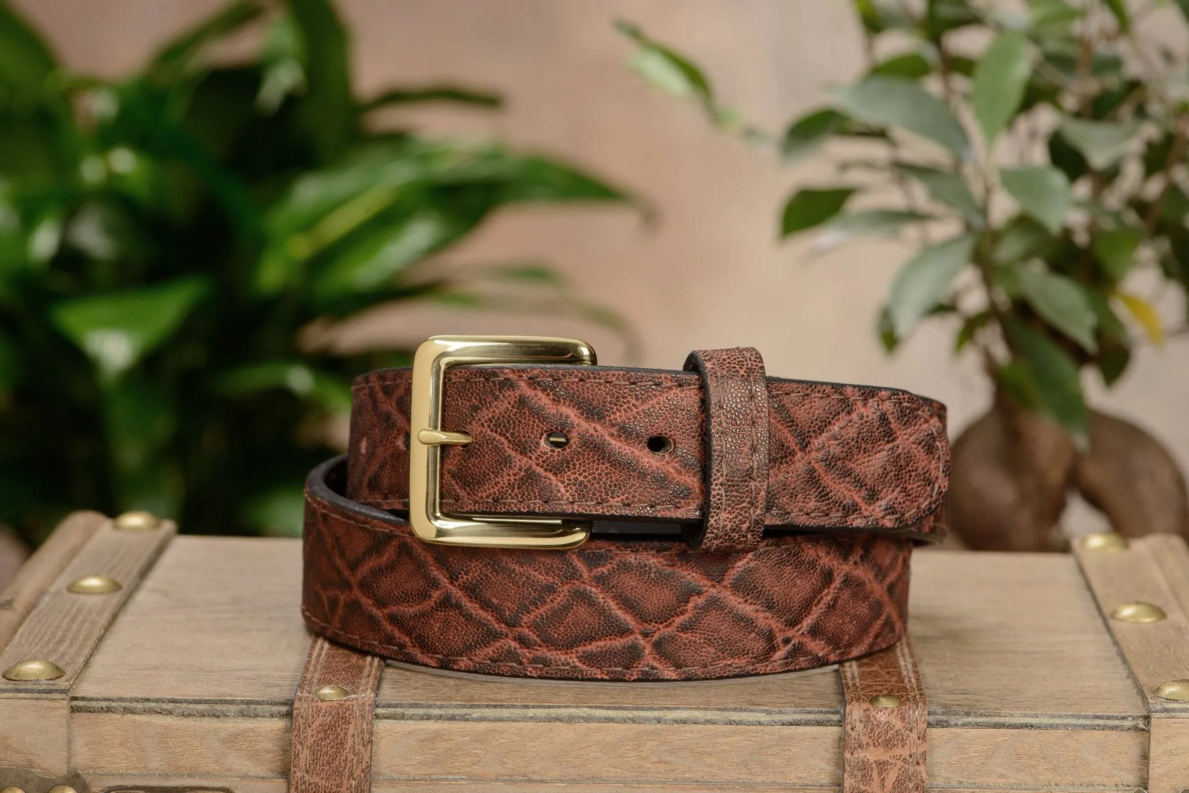 Men's Dragon Fire Elephant Leather Belt