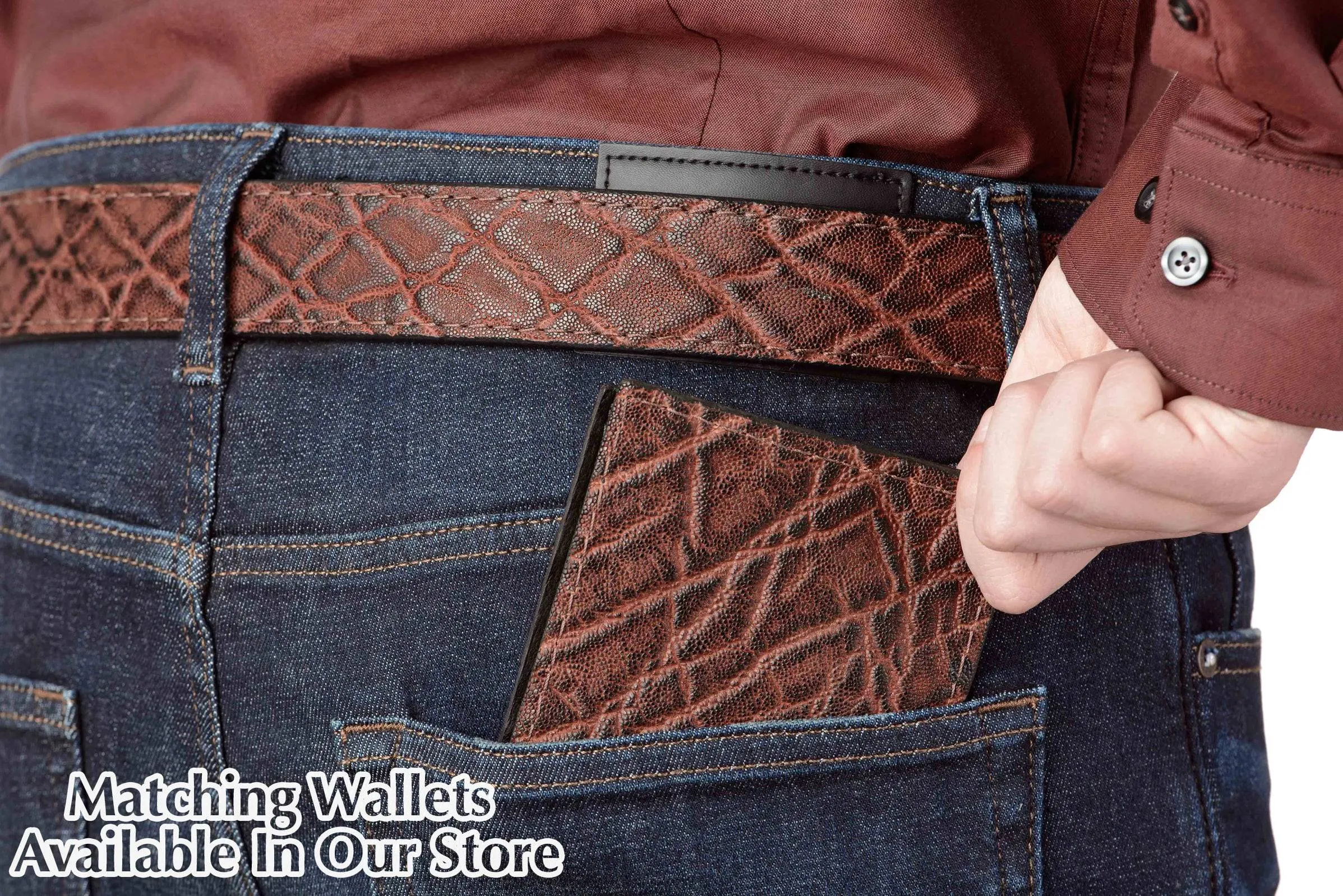 Men's Dragon Fire Elephant Leather Belt