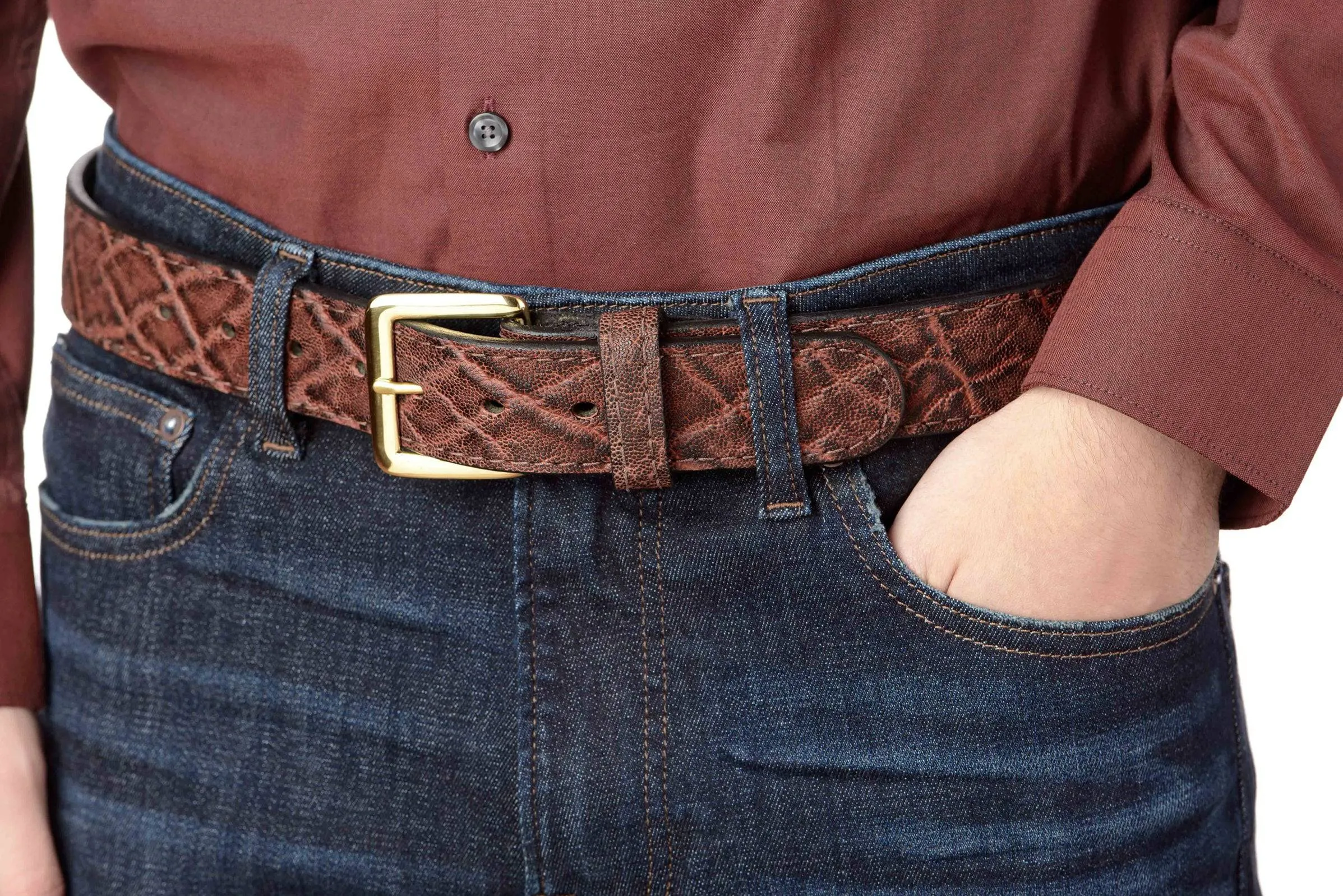 Men's Dragon Fire Elephant Leather Belt