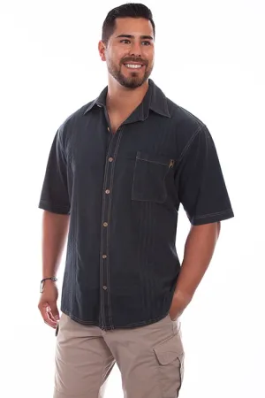 Men's Farthest Point Collection Shirt: Short Sleeve Traveler Gun Metal
