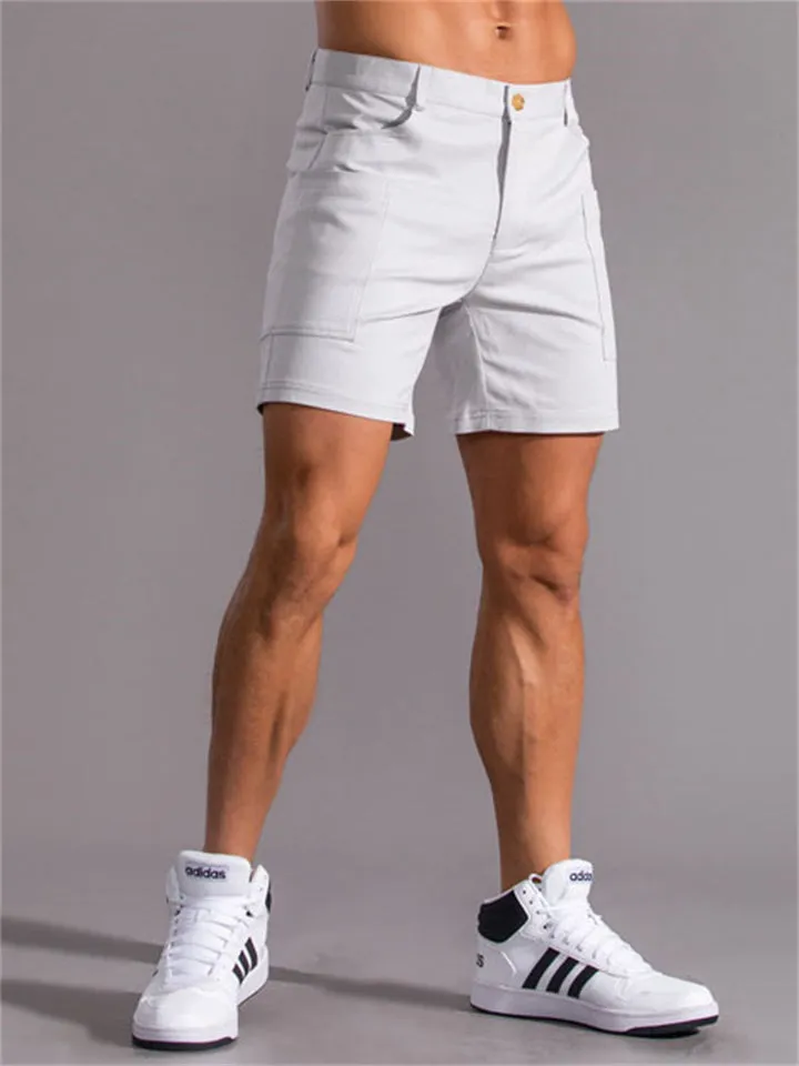Men's Fashion Summer Button Pockets Stretchy Cargo Shorts