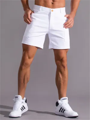 Men's Fashion Summer Button Pockets Stretchy Cargo Shorts