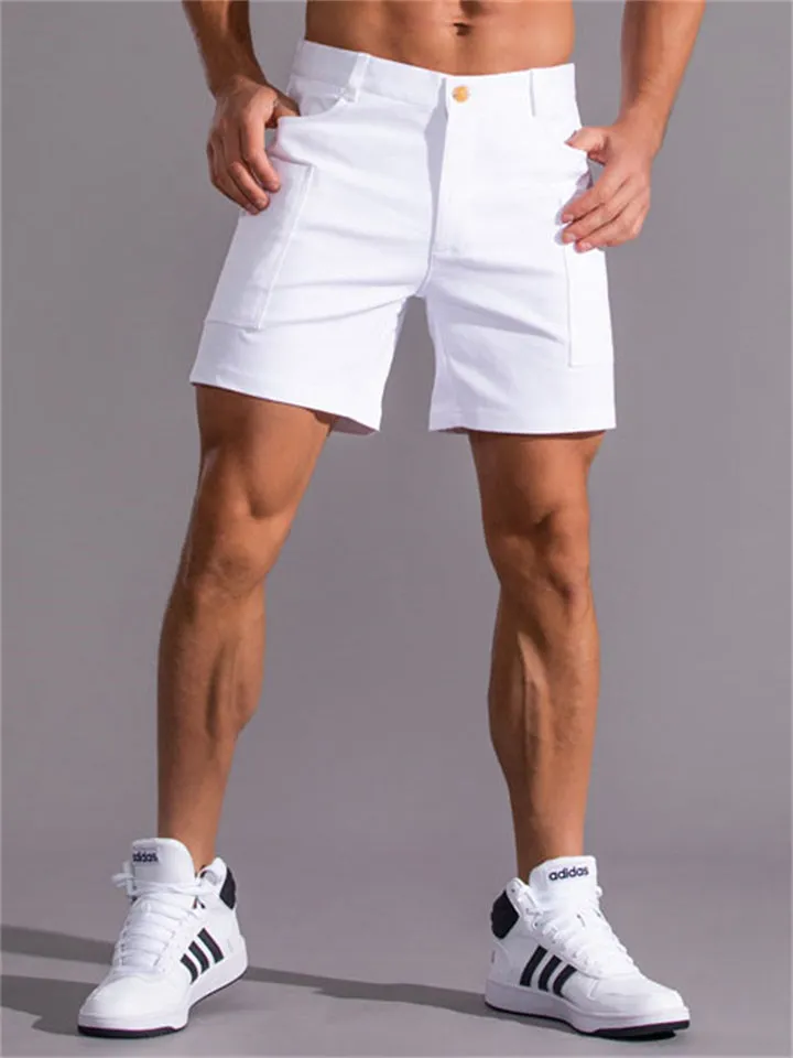 Men's Fashion Summer Button Pockets Stretchy Cargo Shorts